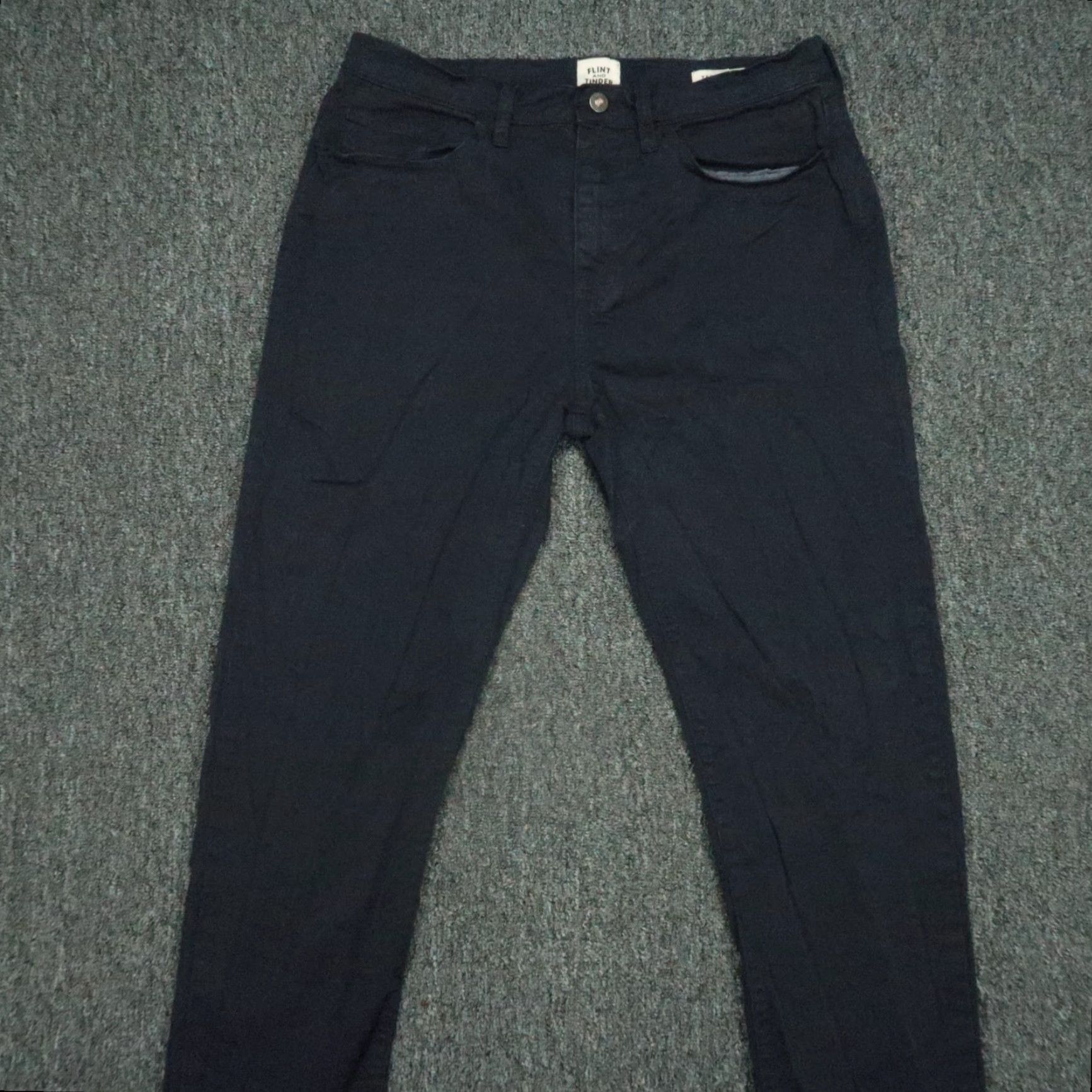 Flint & Tinder Pants Mens 32x32 Blue 365 Tapered Fit Trousers 5 Pocket Chino