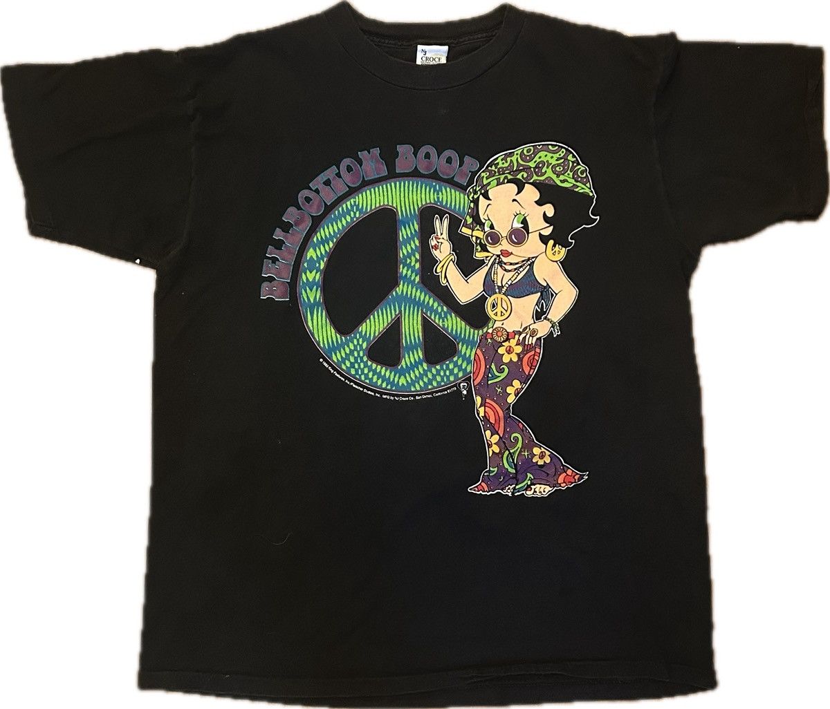 Vintage Vtg 1993 Betty Boop Bellbottom Boop Peace Sign T-Shirt XL Size US XL / EU 56 / 4 - 2 Thumbnail