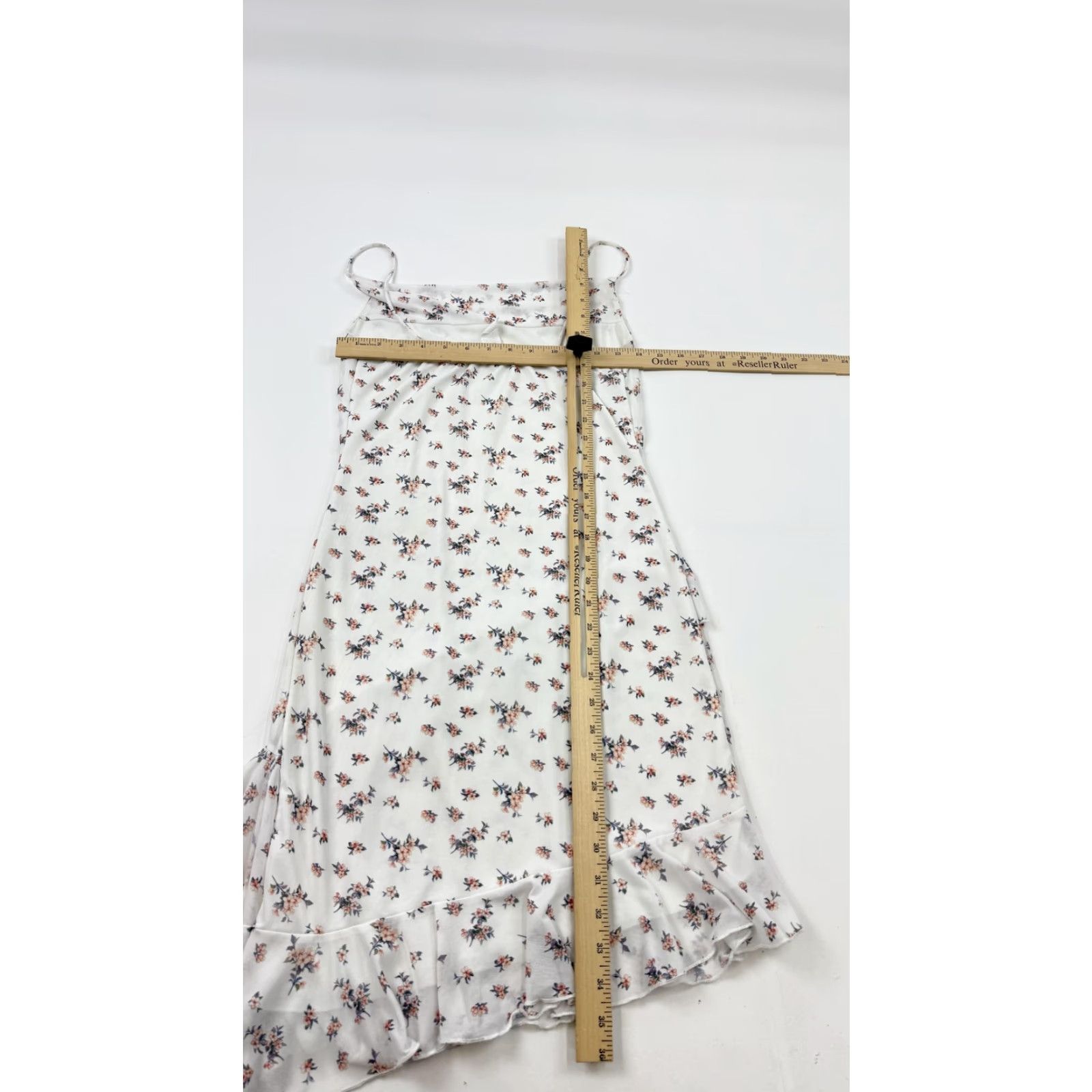 Vintage Caution To The Wind Dress Womens Medium White Floral Slip Asymmetrical Ruffle Dress Size M / US 6-8 / IT 42-44 - 7 Thumbnail