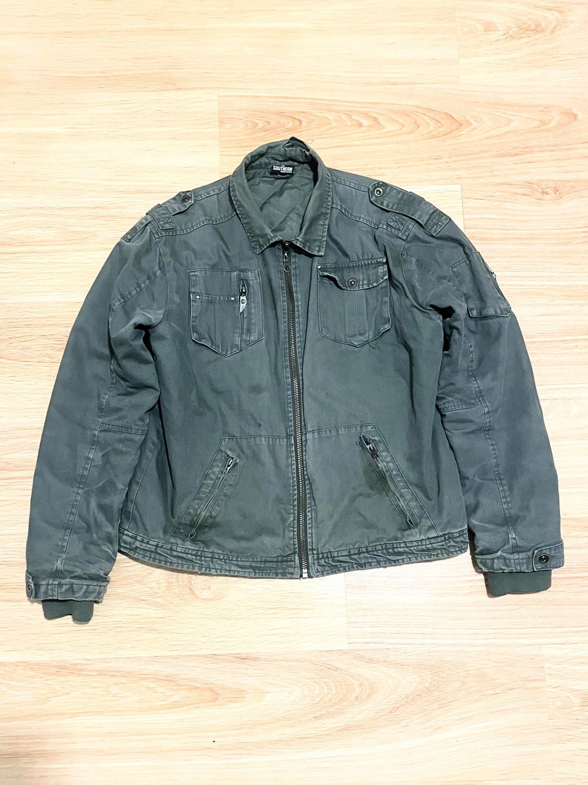 Vintage Vintage Military Field Jacket Distressed Faded Workwear L Size US XL / EU 56 / 4 - 2 Thumbnail