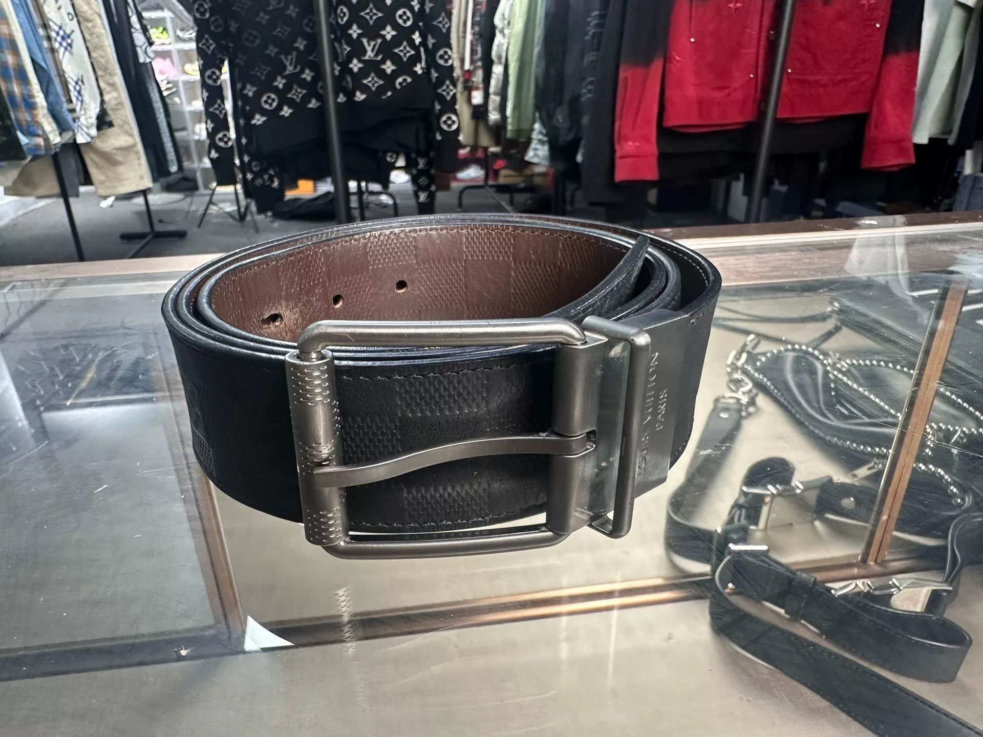 Louis Vuitton Louis Vuitton Checkered Belt one size Men Size ONE SIZE - 1 Thumbnail