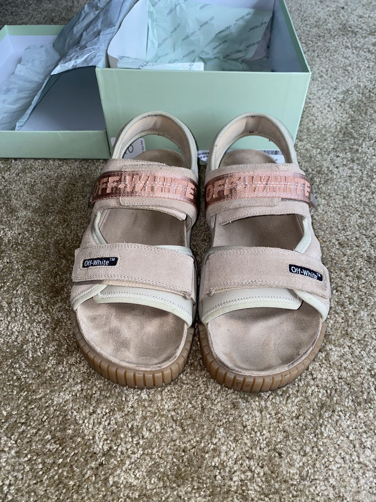 image of Off White Off-White Oddsy Minimal Treckking Sandals in Beige, Men's (Size 11)