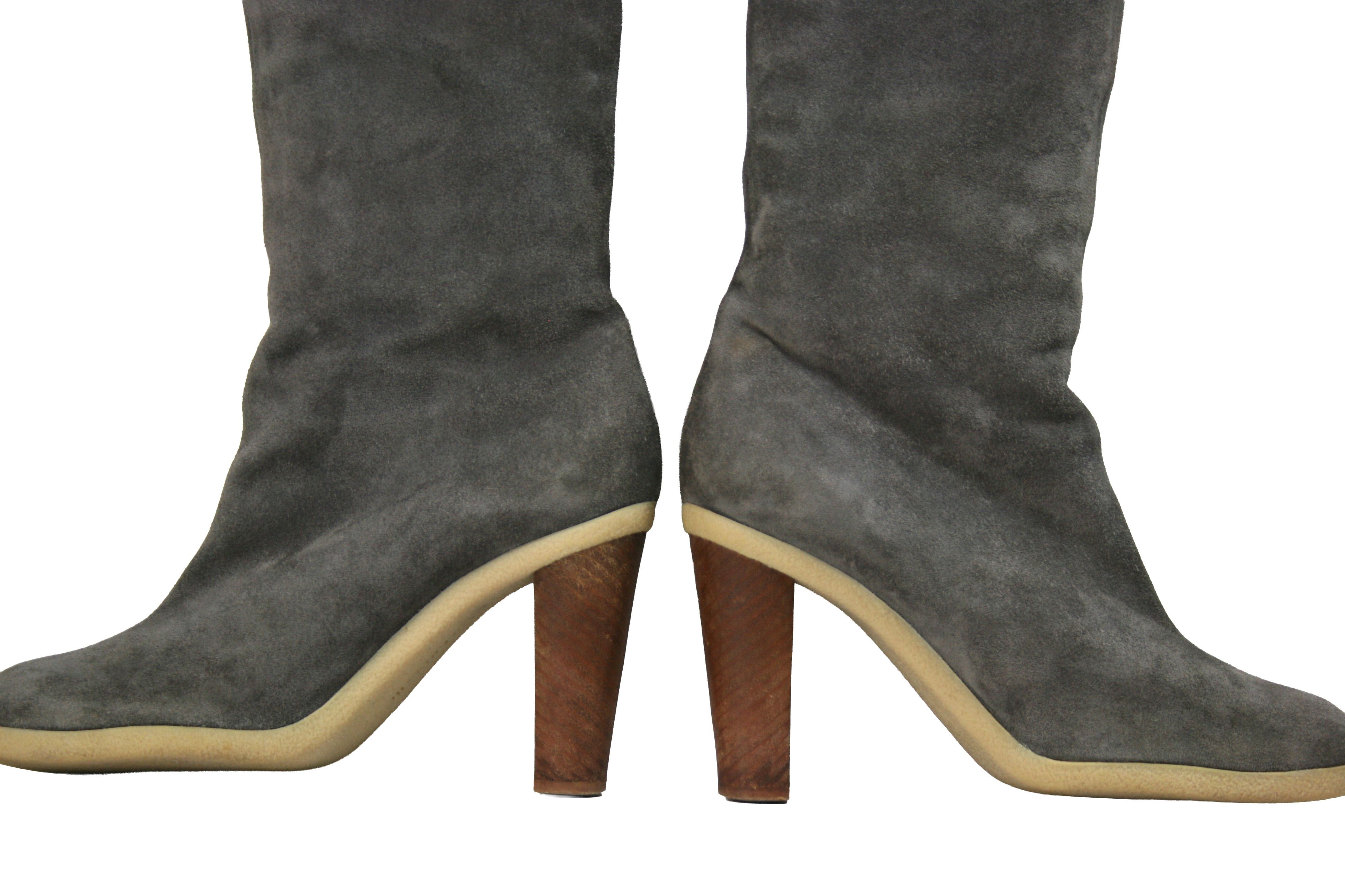 Jil Sander 2008 Raf Simons Era Knee High Suede Boots Vintage Size US 8 / IT 38 - 11 Thumbnail