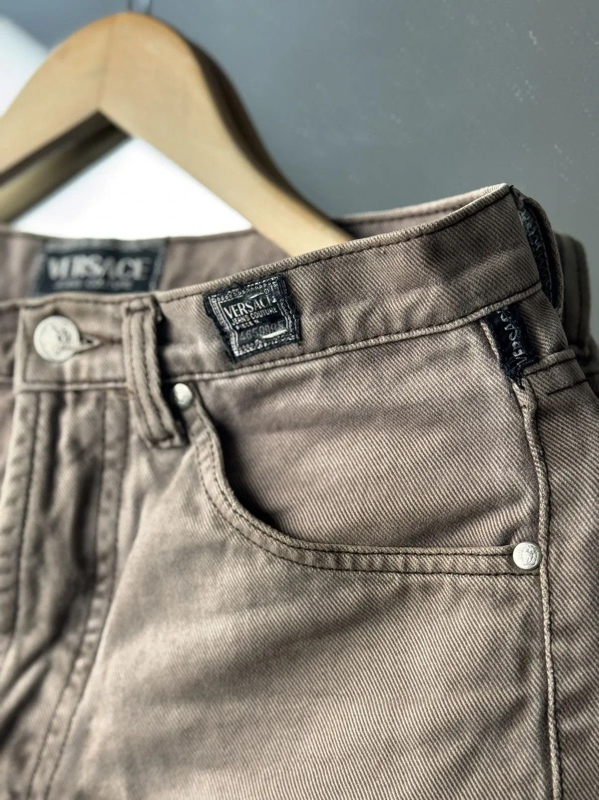Versace × Vintage Vintage Versace Jeans Skinny Fit Denim Big Logo Black Siz 31 Size US 31 - 7 Thumbnail