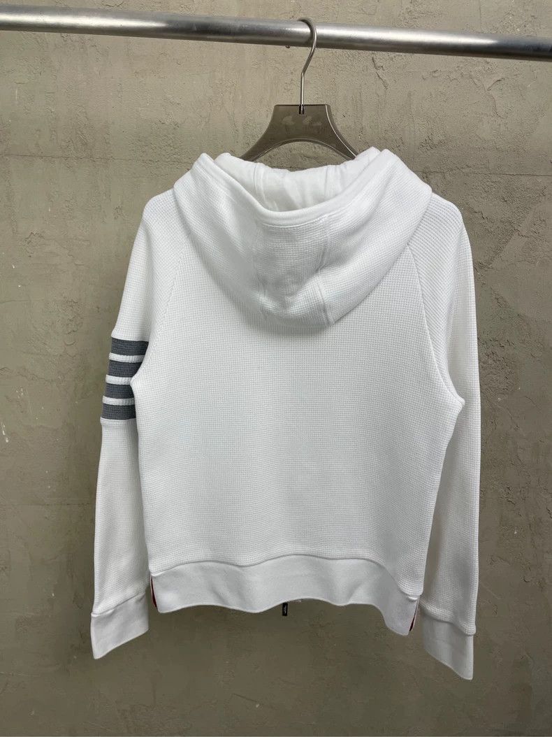 Thom Browne Thom browne White four-striped waffle zipper jacket 2504-N Size US XS / EU 42 / 0 - 3 Thumbnail