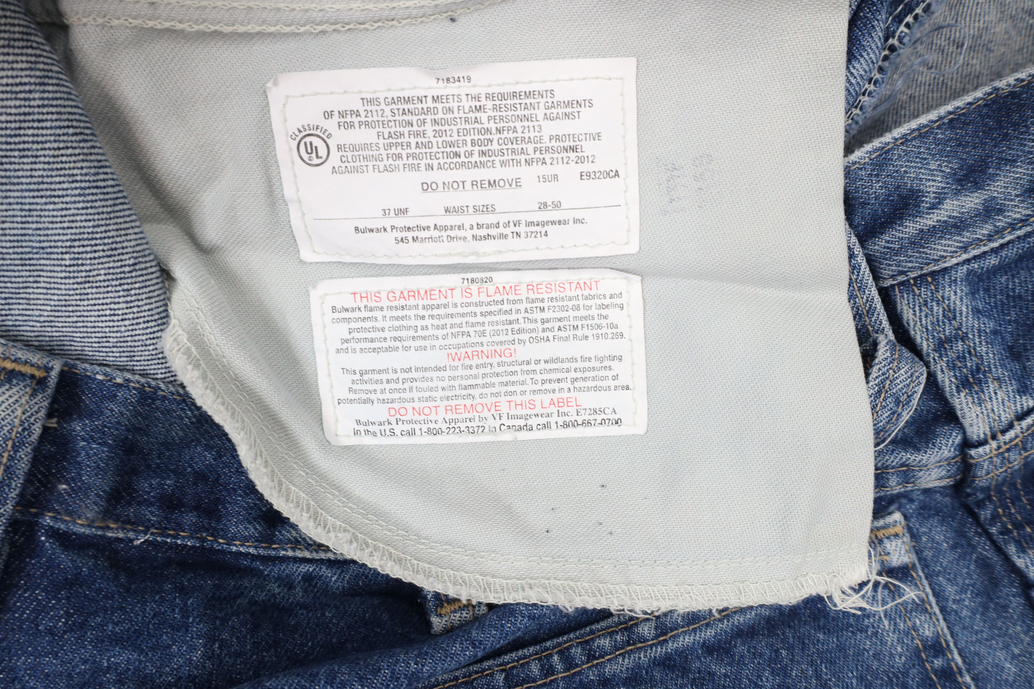 Vintage Vintage Bulwark FR Flame Resistant Wide Leg Dungaree Jeans Size US 38 / EU 54 - 8 Thumbnail