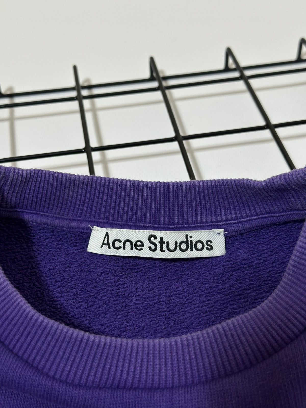 Acne Studios Distressed Logo Oversized Sweatshirt Purple
