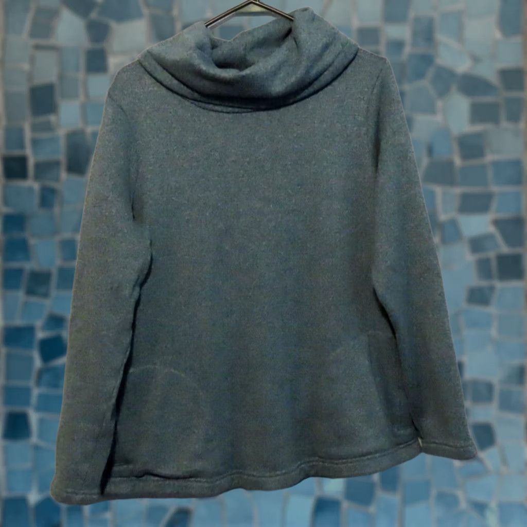 Vintage L.L. Bean Heather Blue Cowl Neck Womens XL Fleece Pullover Sweatshirt Sweater Size XL / US 12-14 / IT 48-50 - 1 Thumbnail