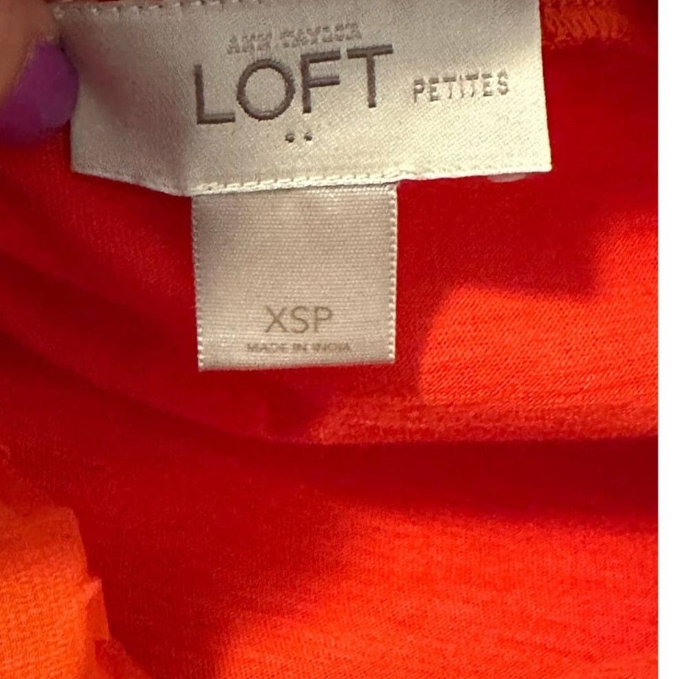 Loft Loft orange long sleeve ruffle blouse size XSP Size XS / US 0-2 / IT 36-38 - 3 Thumbnail