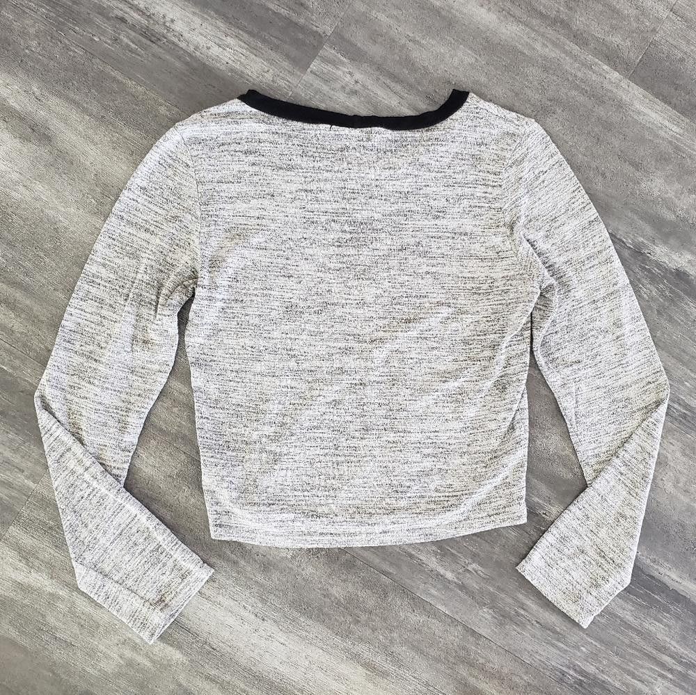 Designer Grey Black Love Cropped TeenBell Long Sleeve Size M / US 6-8 / IT 42-44 - 2 Thumbnail