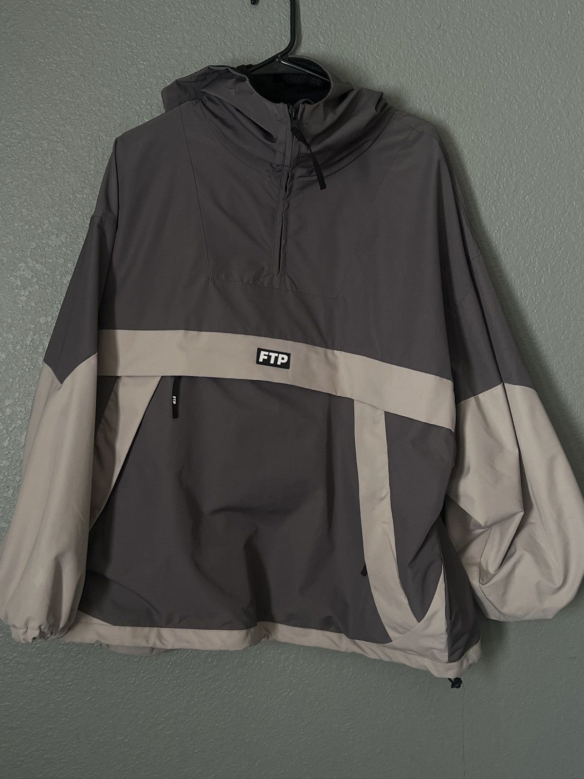image of Fuck The Population Ftp Waterproof Anorak in Grey, Men's (Size Large)