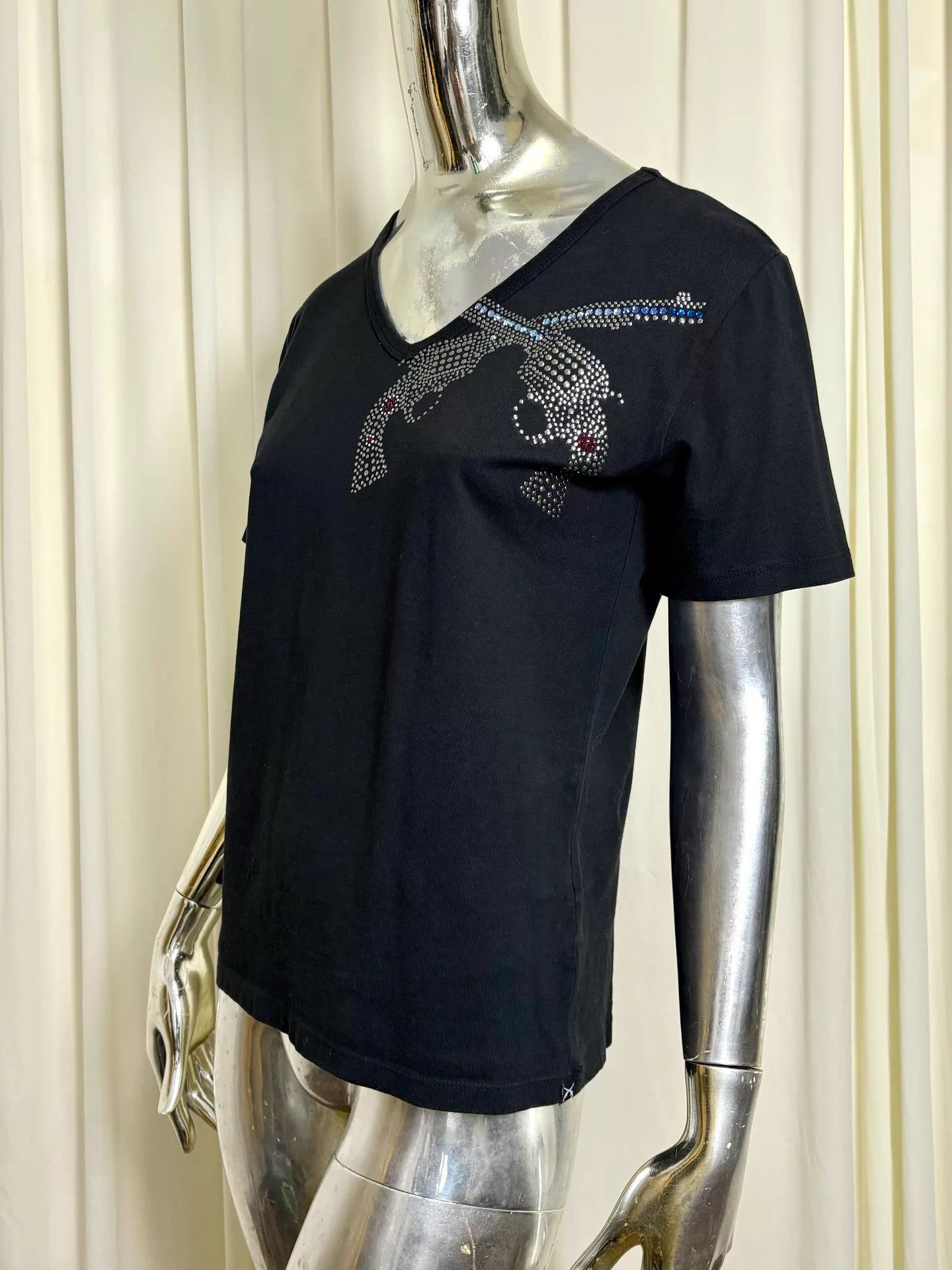 roarguns roarguns vintage double gun Swarovski crystal V-neck tee Size XS / US 0-2 / IT 36-38 - 2 Thumbnail