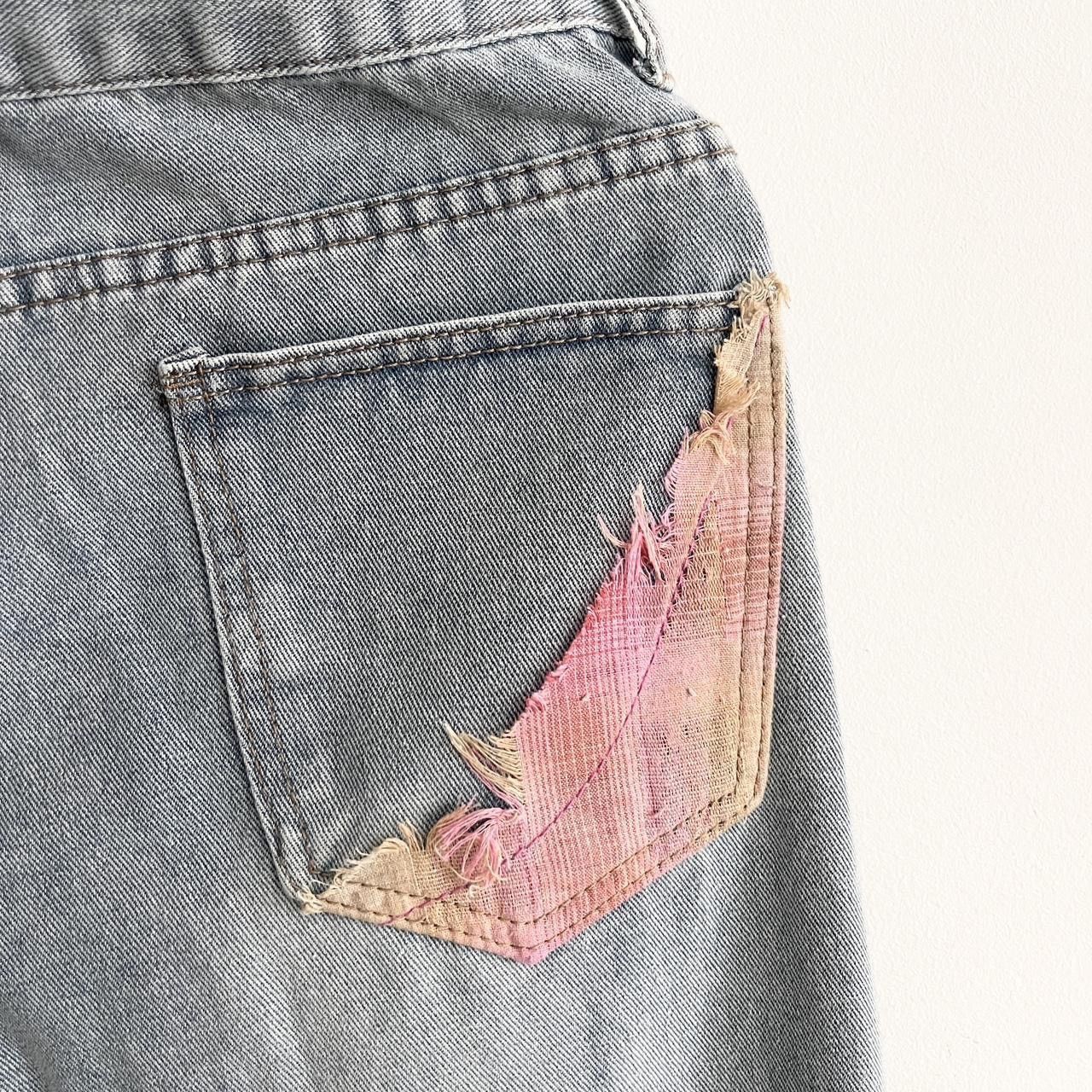 Japanese Brand STEAL! Japan Y2K Flannel Boro Patches Denim Jeans Size US 31 - 5 Thumbnail