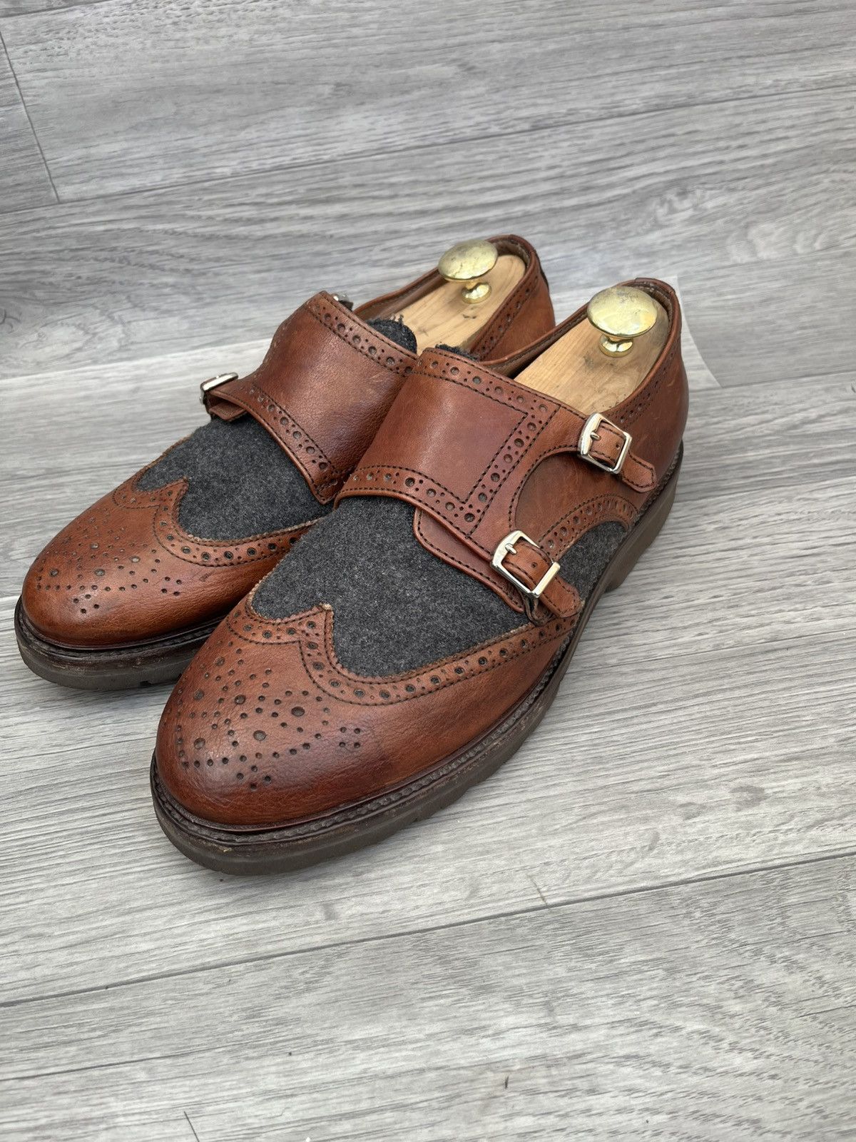Brunello Cucinelli Brunello cucinelli brown double monk strap dress shoes Size US 11 / EU 44 - 1 Thumbnail