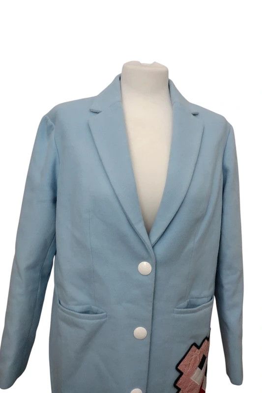Iceberg Ice Play by Iceberg Baby Blue Pixel Art Coat Size L / US 10 / IT 46 - 12 Thumbnail