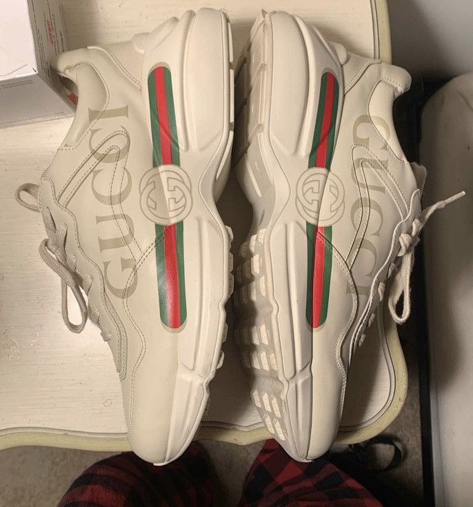 Gucci Gucci Rhython leather sneaker ‘logo’ | Grailed