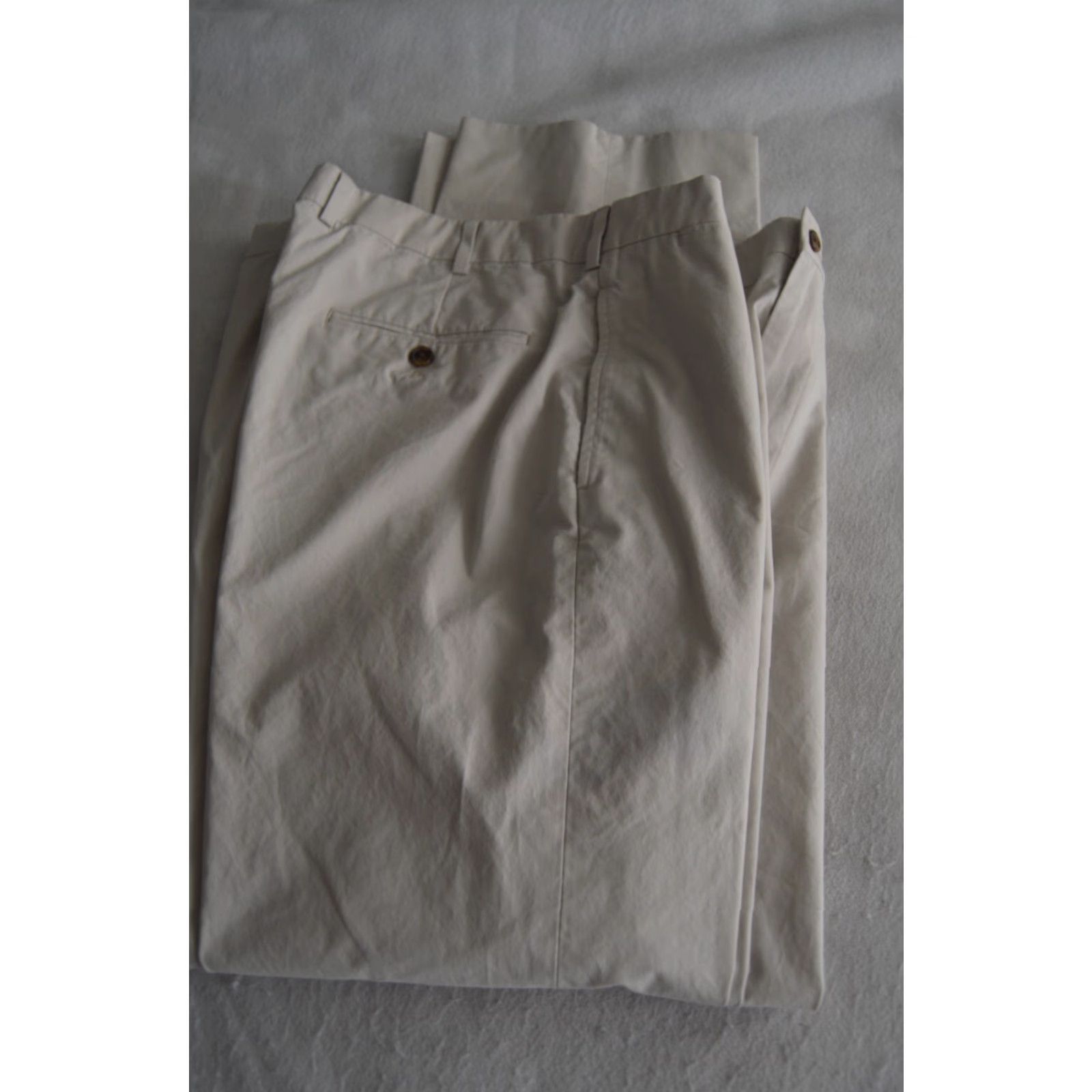 Brooks Brothers Brooks Brothers Pants Mens 40 x 32 Khaki Chino Flat Front Cotton Beige Regular Straight Front City Preppy 90s? Size US 40 / EU 56 - 4 Thumbnail