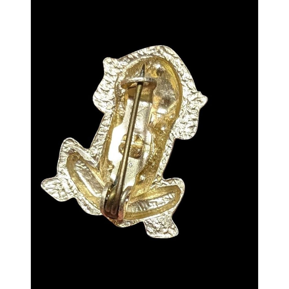 Other Vintage Beaded Gold Tone Metal Frog Brooch Made In Hong Kong Size ONE SIZE - 2 Thumbnail