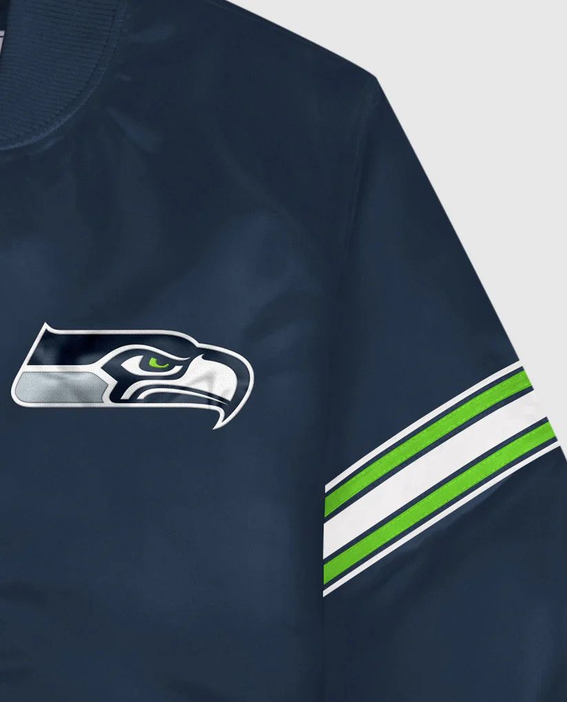 Starter NFL Seattle Seahawks Varsity Satin Full-Snap Jacket Size US M / EU 48-50 / 2 - 2 Thumbnail