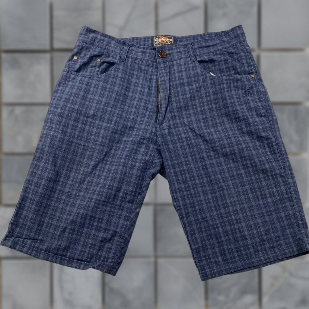 Vintage Craghoppers Shorts Mens 34 Blue Check Plaid Flat Front Pockets Glasses Wipe Size US 34 / EU 50 - 1 Thumbnail