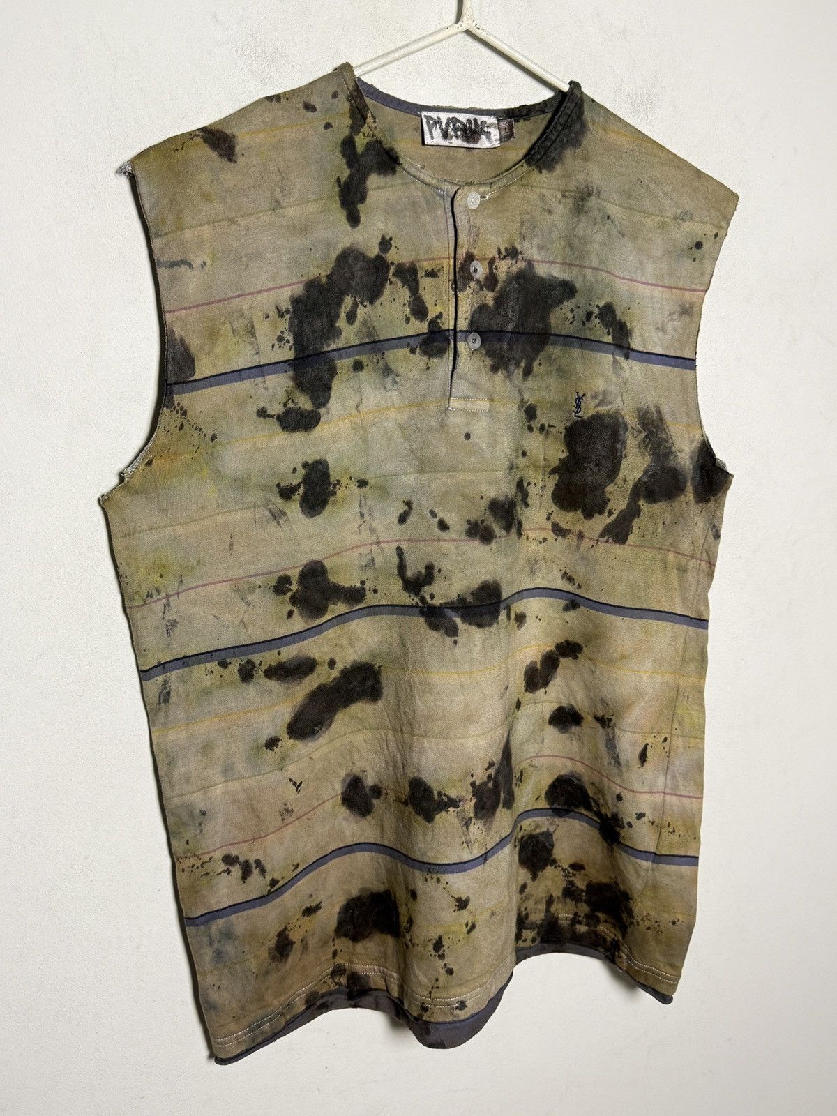 Yves Saint Laurent Vintage Yves Saint Laurent grunge painters sleeveless t Size US L / EU 52-54 / 3 - 5 Thumbnail