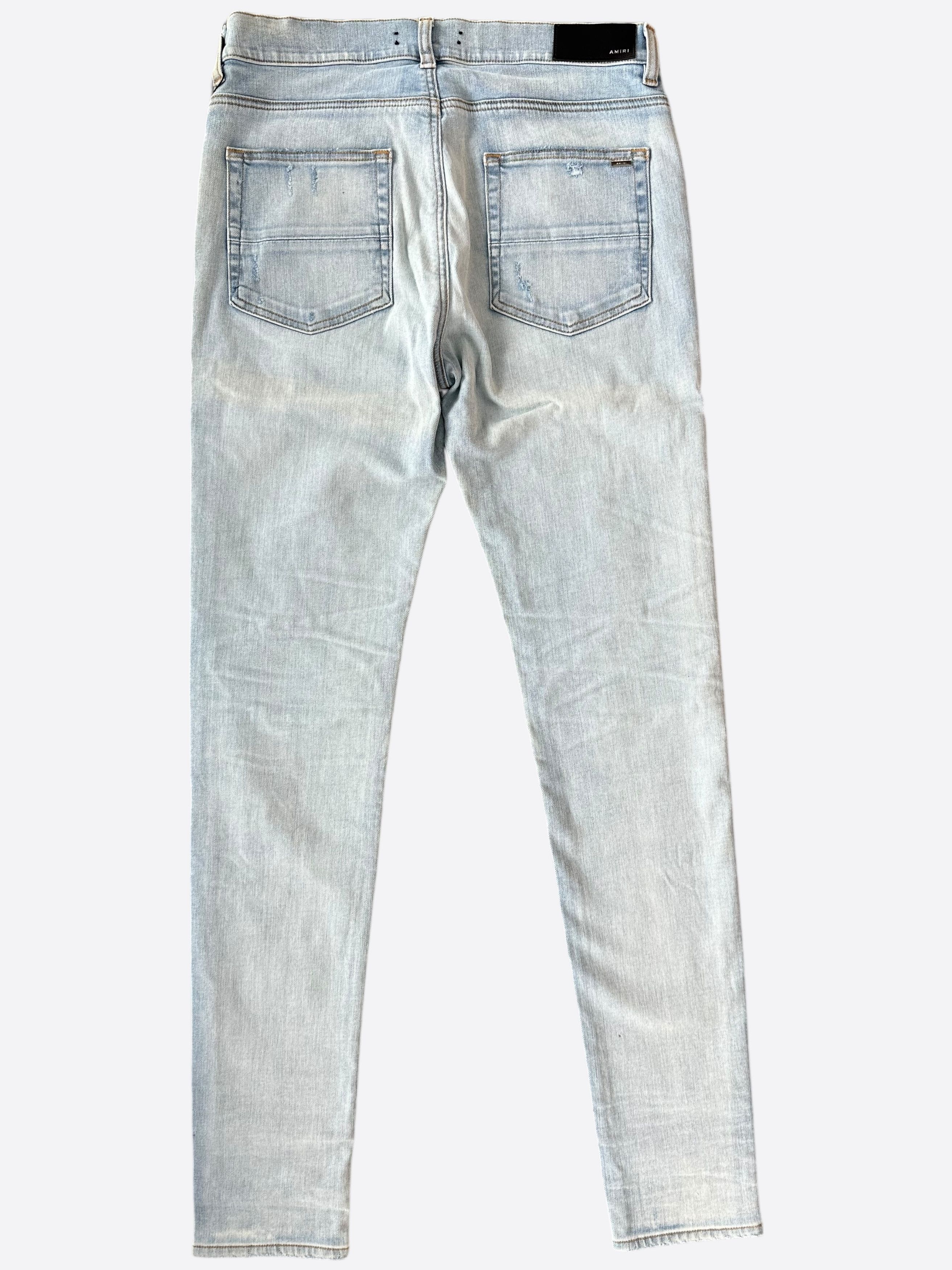 Amiri Amiri Light Indigo Camouflage Patch MX1 Jeans Size US 40 / EU 56 - 2 Thumbnail