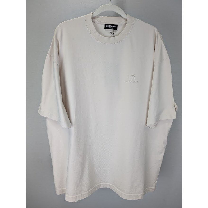 Balenciaga o1rshd1 Unisex T-Shirt in Beige Size US XL / EU 56 / 4 - 2 Thumbnail