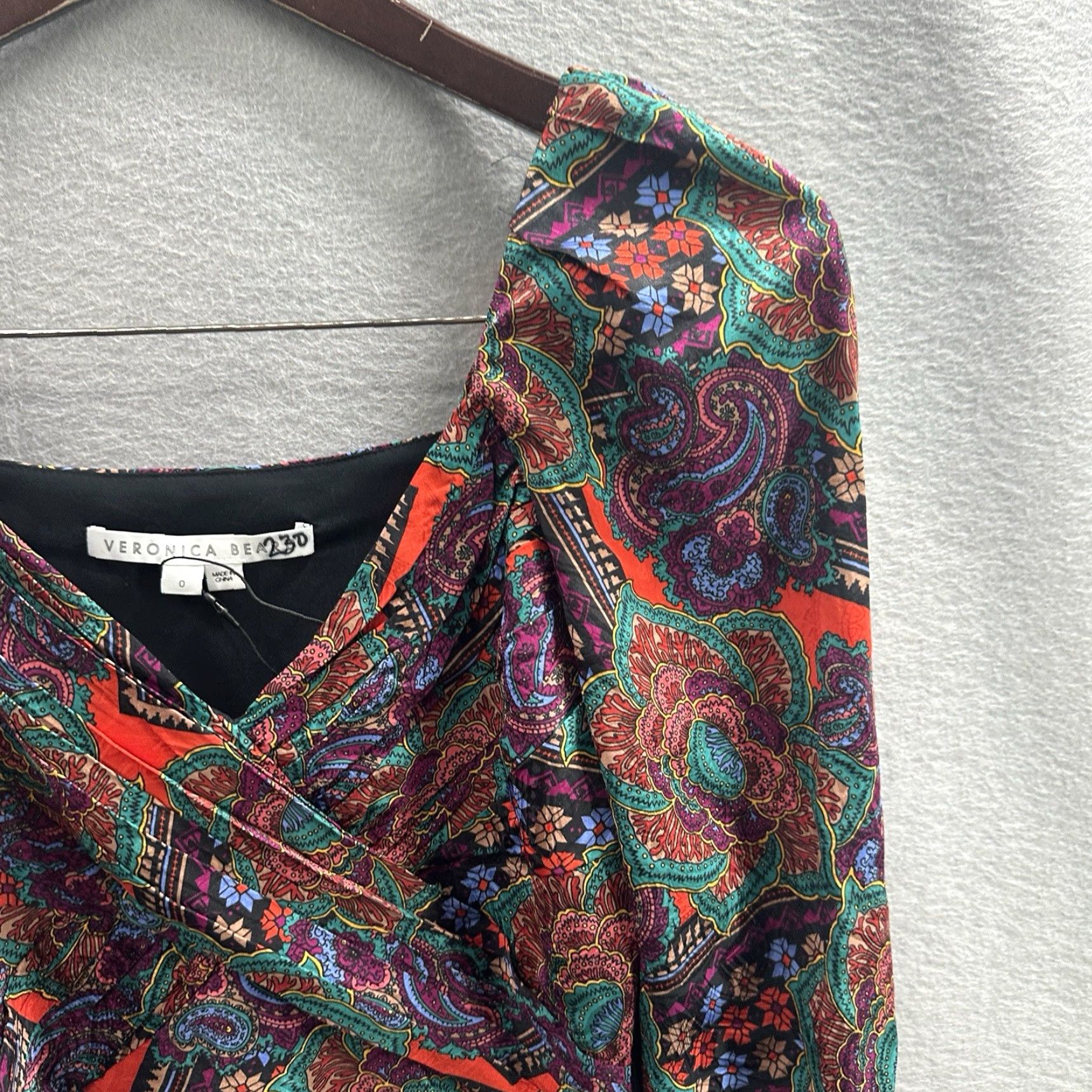 Veronica Beard Veronica Beard Bellino Dress Womens 0 Silk Long Sleeve Paisley Mini Boho Cottage Red Size XS / US 0-2 / IT 36-38 - 6 Thumbnail