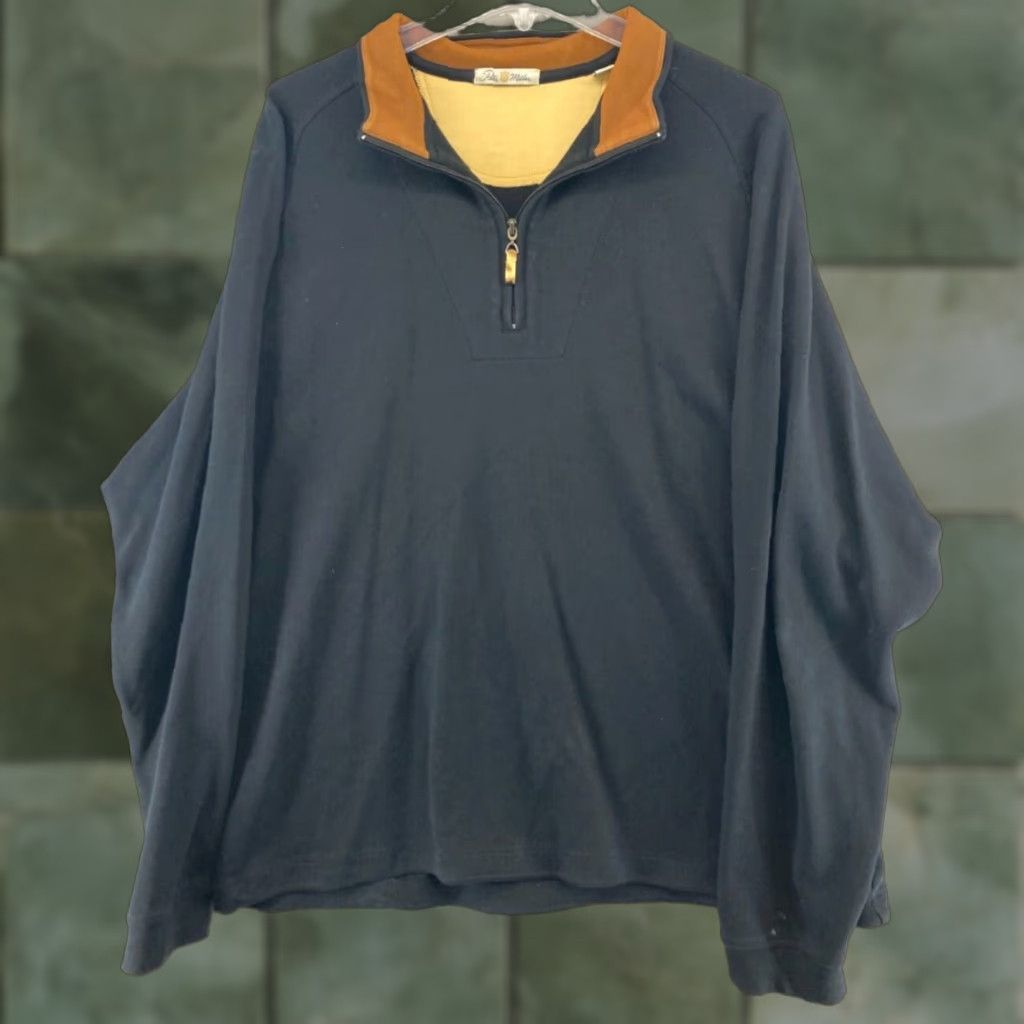 Peter Millar Peter Millar Knit Sweater XL Black Striped Long Sleeve 1/4 Zip Casual Golf Mens Size US XL / EU 56 / 4 - 1 Thumbnail