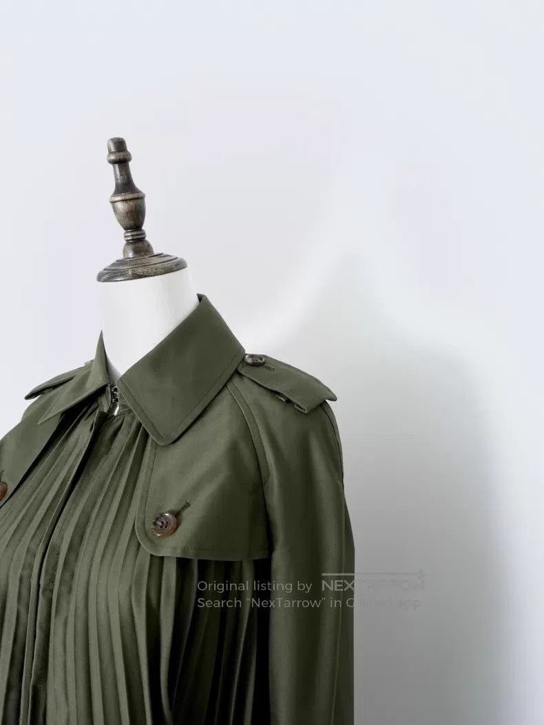 Junya Watanabe Junya Watanabe Military green accordion pleat trench coat Size XS / US 0-2 / IT 36-38 - 3 Thumbnail