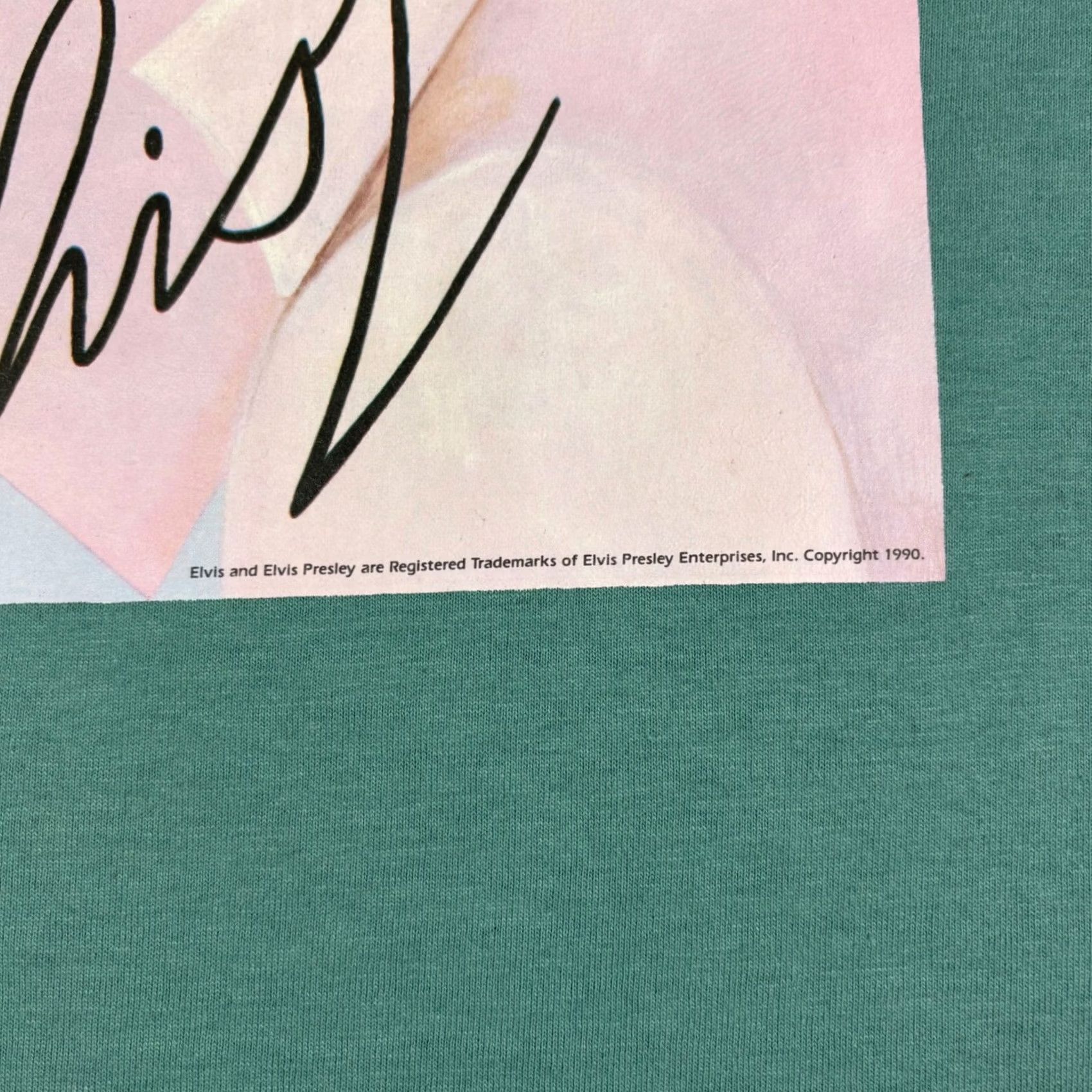 Jerzees VINTAGE Elvis Presley T Shirt Jerzees Teal Green Graphic Tee Mens Medium Size US M / EU 48-50 / 2 - 7 Thumbnail