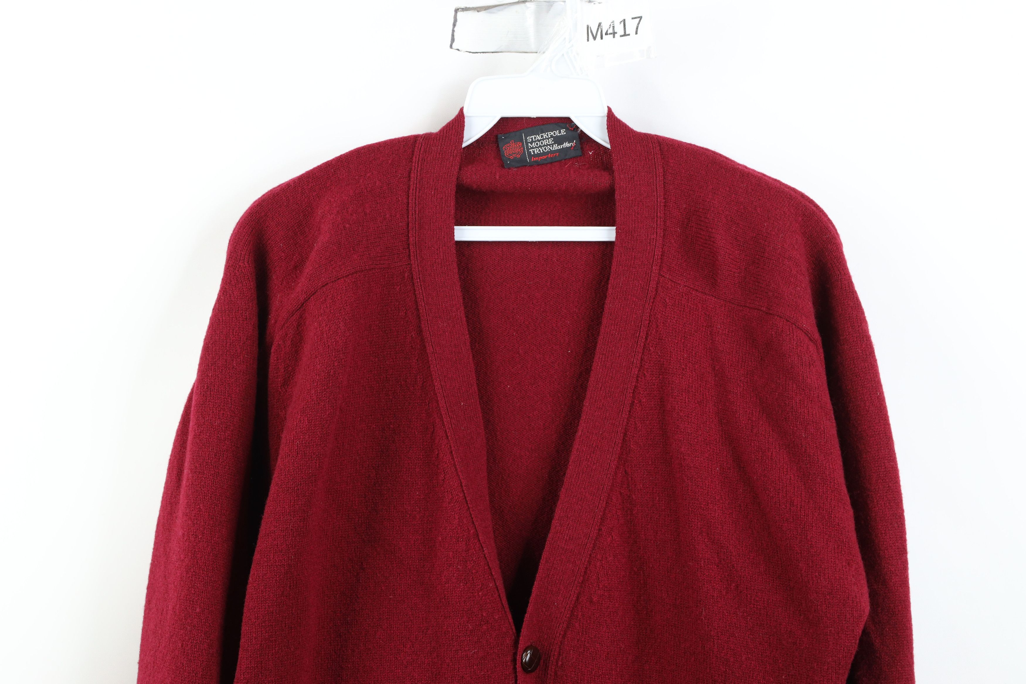 Vintage Vintage 70s Streetwear Knit Kurt Cobain Cardigan Sweater Red Size US XL / EU 56 / 4 - 2 Thumbnail