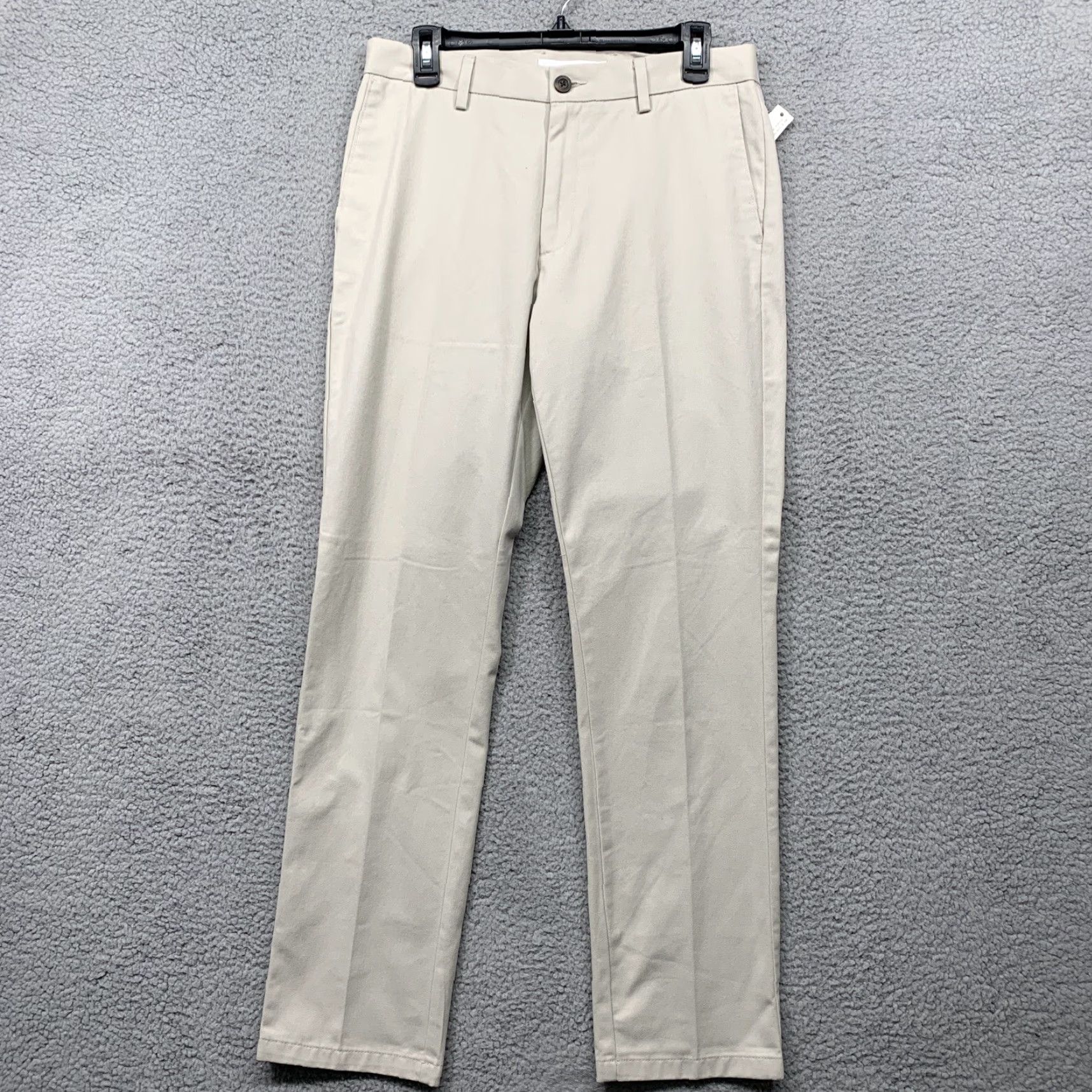 Essentials Amazon Essentials Pants Men's 32Wx31L Slim Flat Front Beig e Cotton Blend Back Pockets NWT Size US 32 / EU 48 - 2 Thumbnail