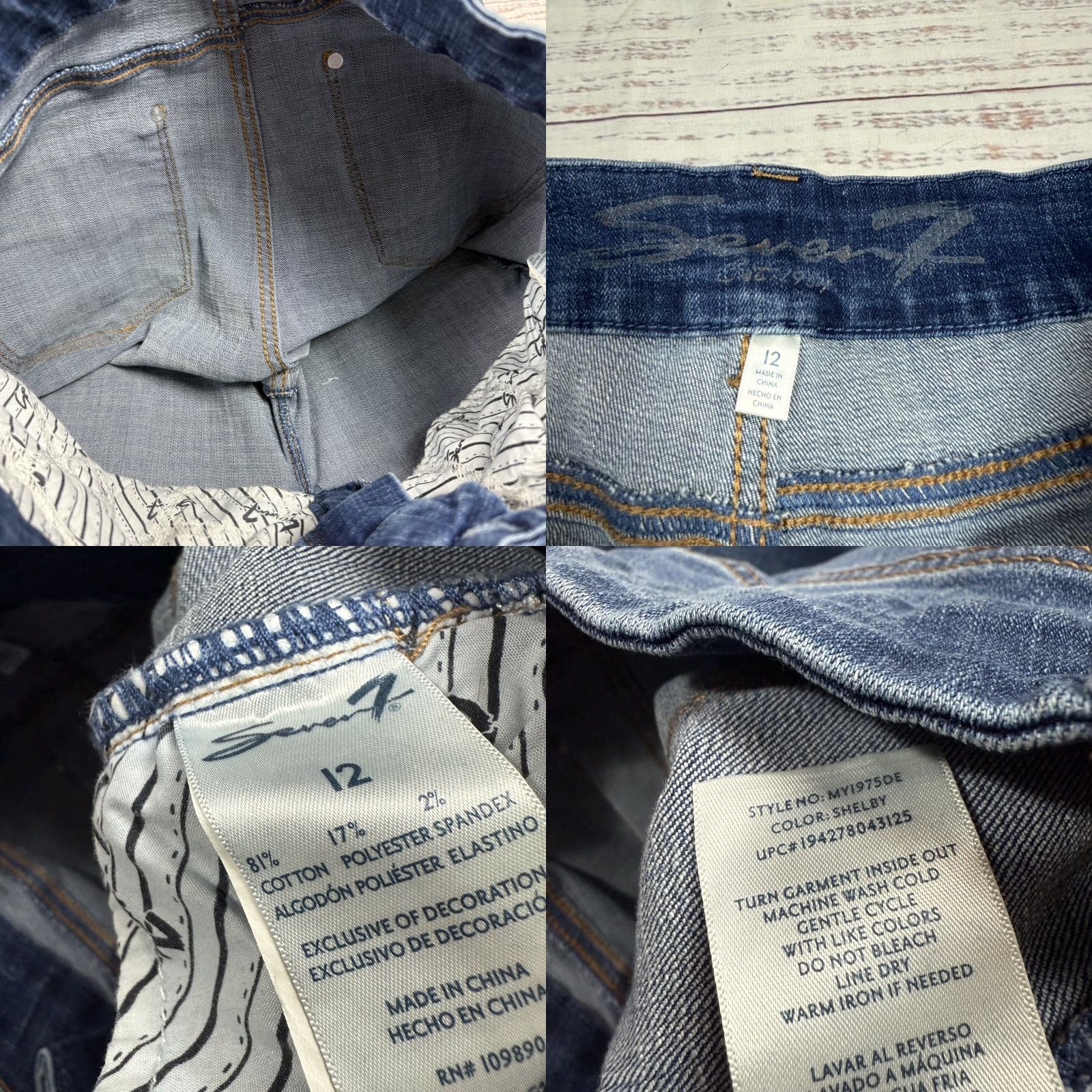 Vintage Seven7 Women's Blue Ankle Jeans Cotton Blend Sz 12 Regular 29in 31in Inseam Blue Jeans Womens Size 34" / US 12 / IT 48 - 8 Thumbnail