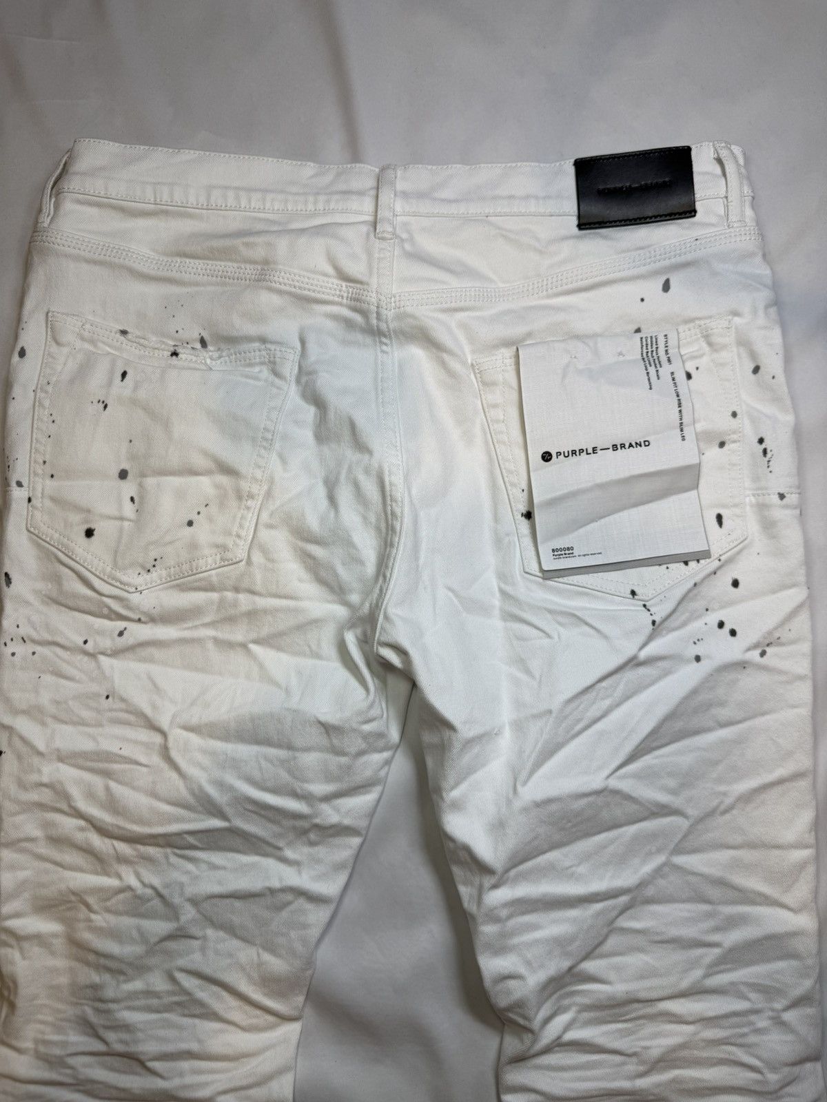 Purple Paint Splatter P001 Slim Fit Low Rise Slim Leg Denim Jeans Size US 36 / EU 52 - 19 Thumbnail