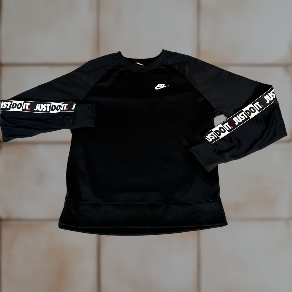 Nike Nike Sweatshirt Mens Small Black Just Do It Tape Crewneck Performance Athletic Size US S / EU 44-46 / 1 - 1 Thumbnail