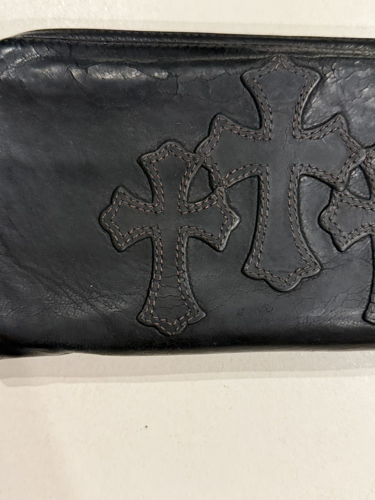 Chrome Hearts Chrome Hearts 3 Cemetery Cross Patch Leather RecF Zip Wallet Size ONE SIZE - 4 Thumbnail
