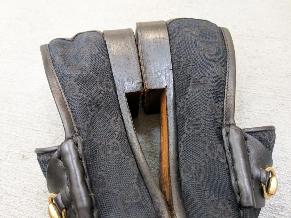 Gucci Gucci Horsebit Loafers Black 8.5 Canvas Monogram Leather Fur Size US 8.5 / IT 38.5 - 5 Thumbnail