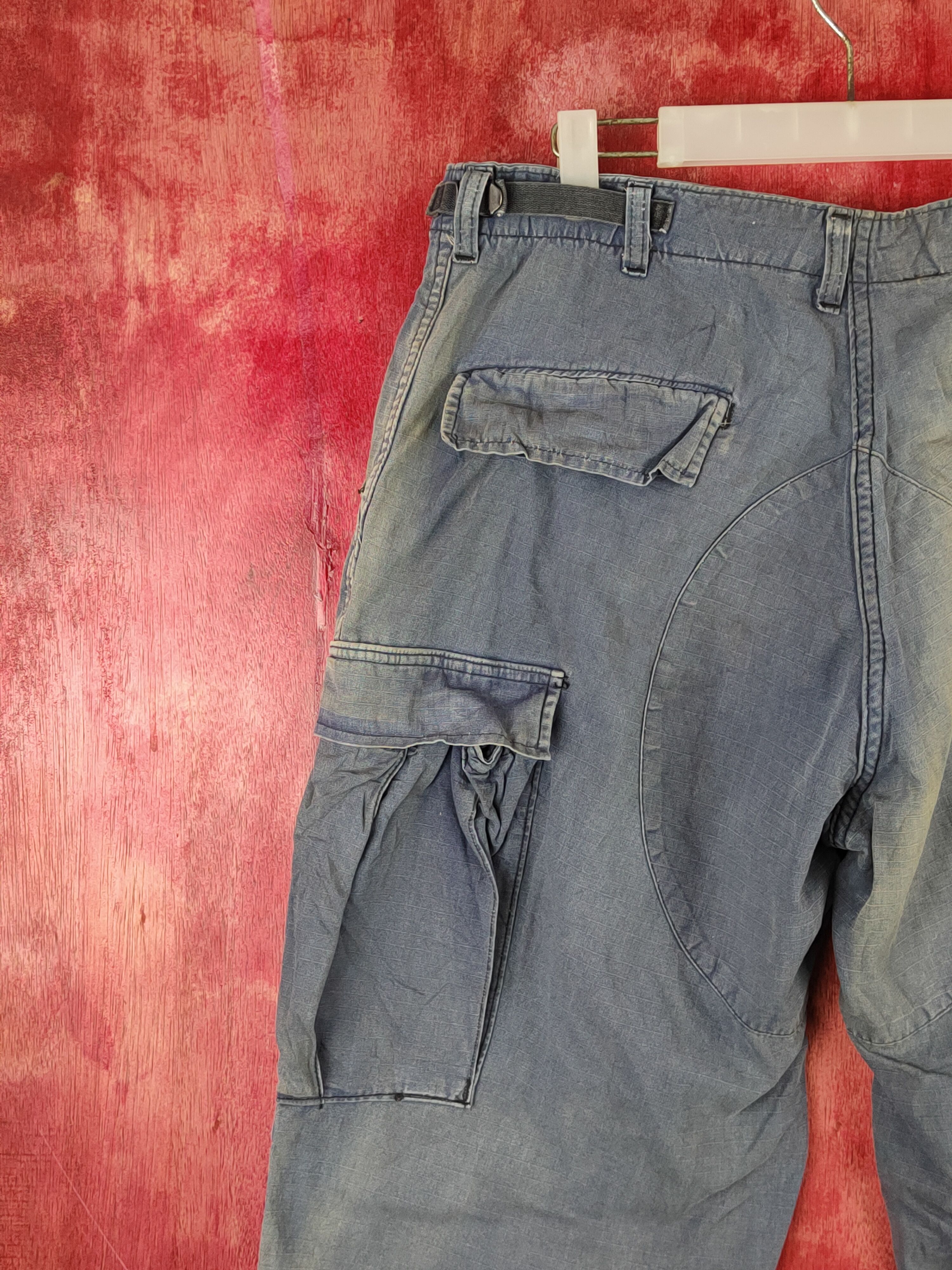 Japanese Brand Blue Faded Multipocket Cargo Pants #S1790