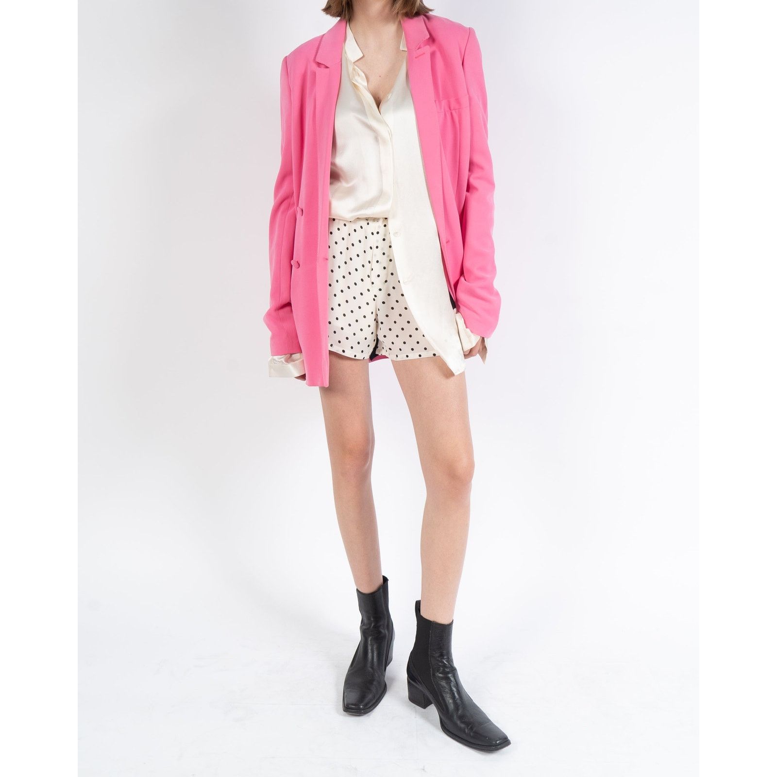 Haider Ackermann SS19 Double Breasted Blazer in Pink Viscose Size S / US 4 / IT 40 - 7 Thumbnail