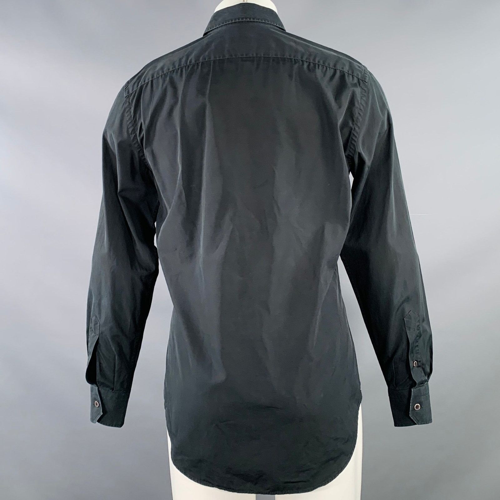 Lanvin LANVIN Size 40 Black Cotton Spread Collar Long Sleeve Shirt Size US L / EU 52-54 / 3 - 3 Thumbnail