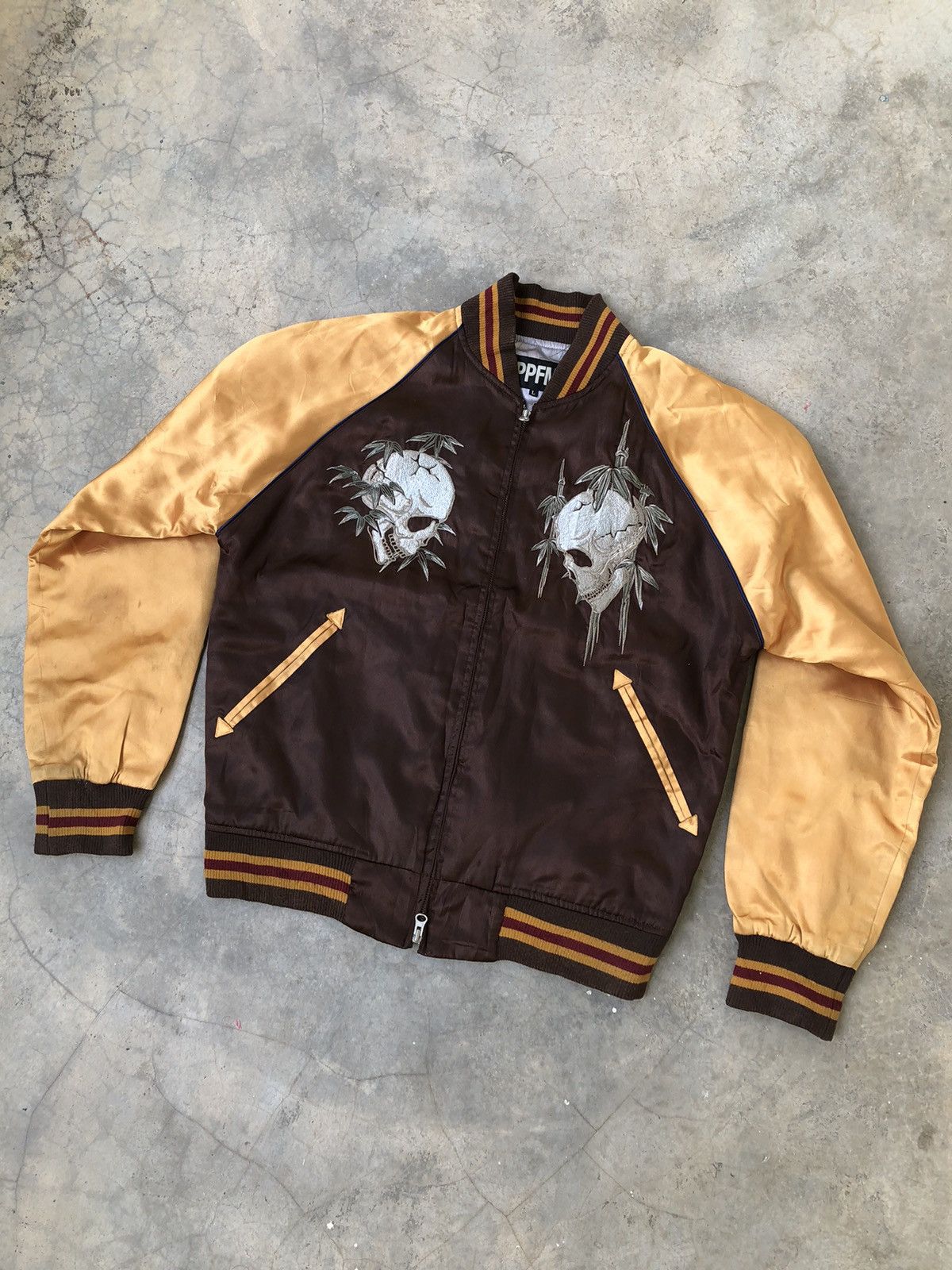 Japanese Brand Rare PPFM Sukajan Embroided Skull And Rest In Peace Back Hit Size US S / EU 44-46 / 1 - 2 Thumbnail