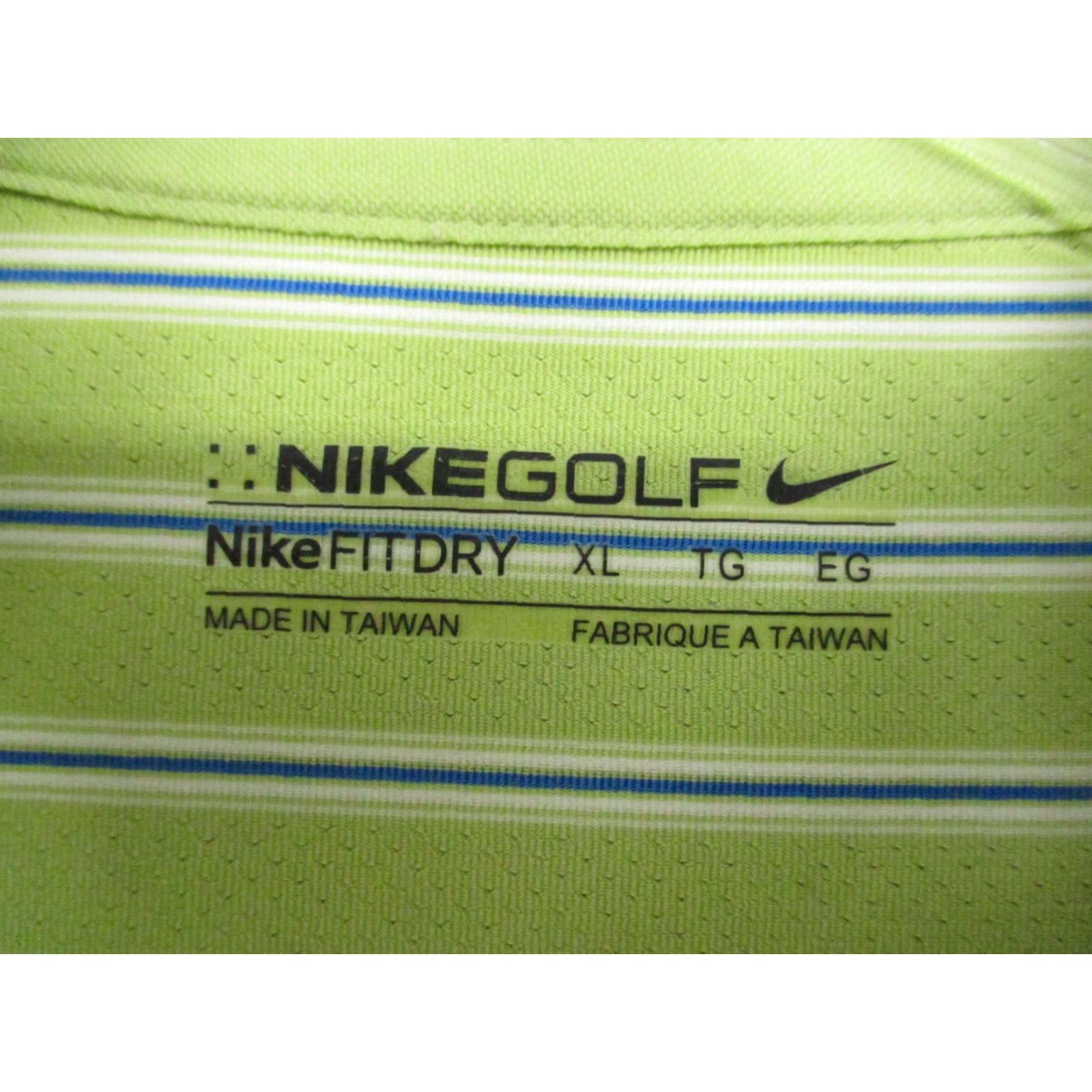 Nike Nike Golf Polo Mens Dry Fit XL Green Striped Logo Stretch Short Sleeve Shirt Size US XL / EU 56 / 4 - 3 Thumbnail