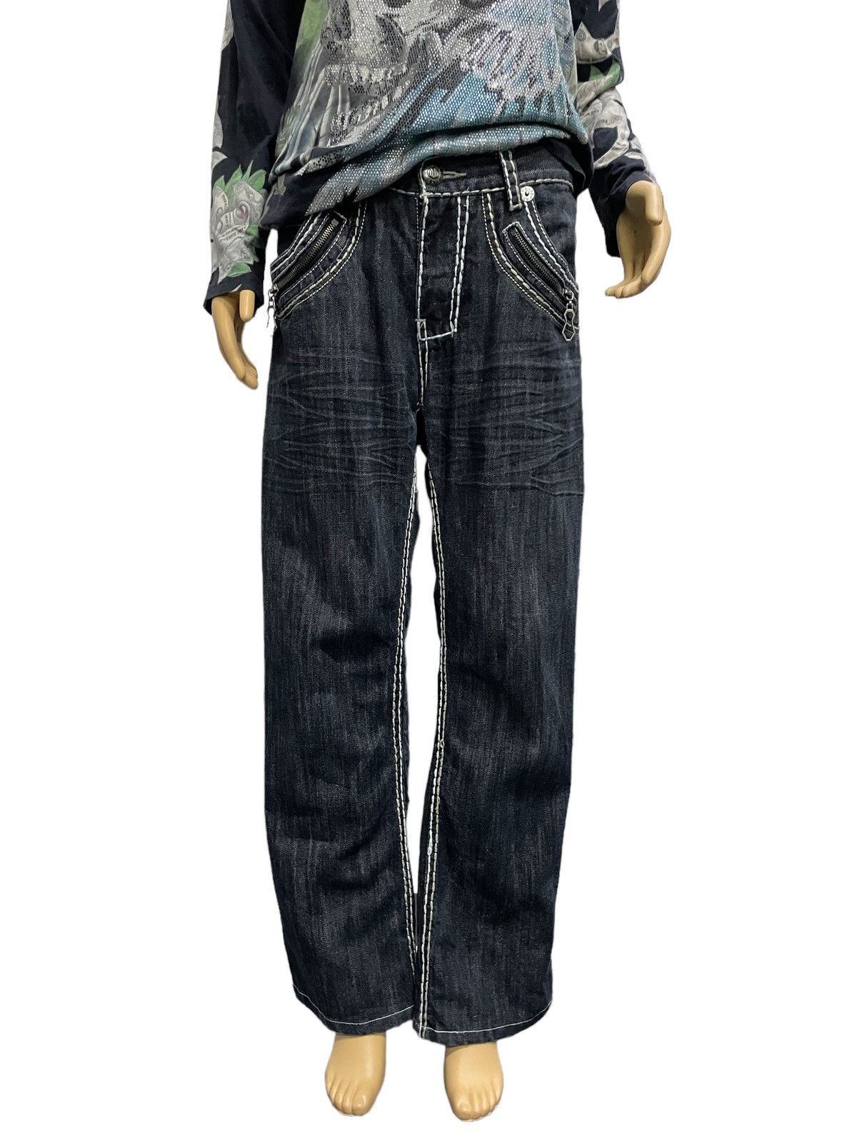 Designer × Japanese Brand Victorious Japan Heavy Thick Stitch Stud Large Poket Jeans Size US 34 / EU 50 - 3 Thumbnail