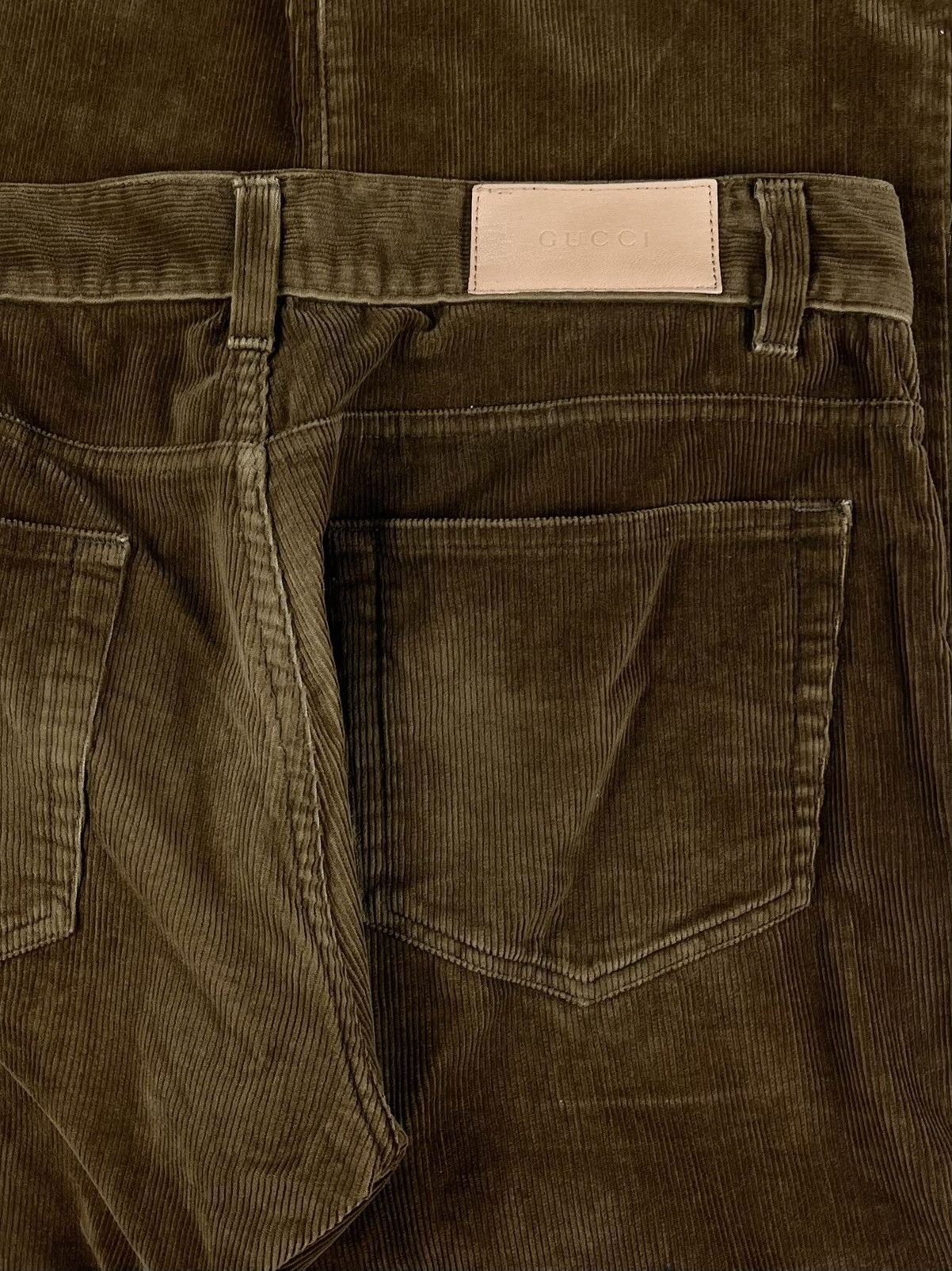 Gucci Gucci Tom Ford Leather Patch Wide Leg Corduroy Jeans Brown Size US 32 / EU 48 - 4 Thumbnail
