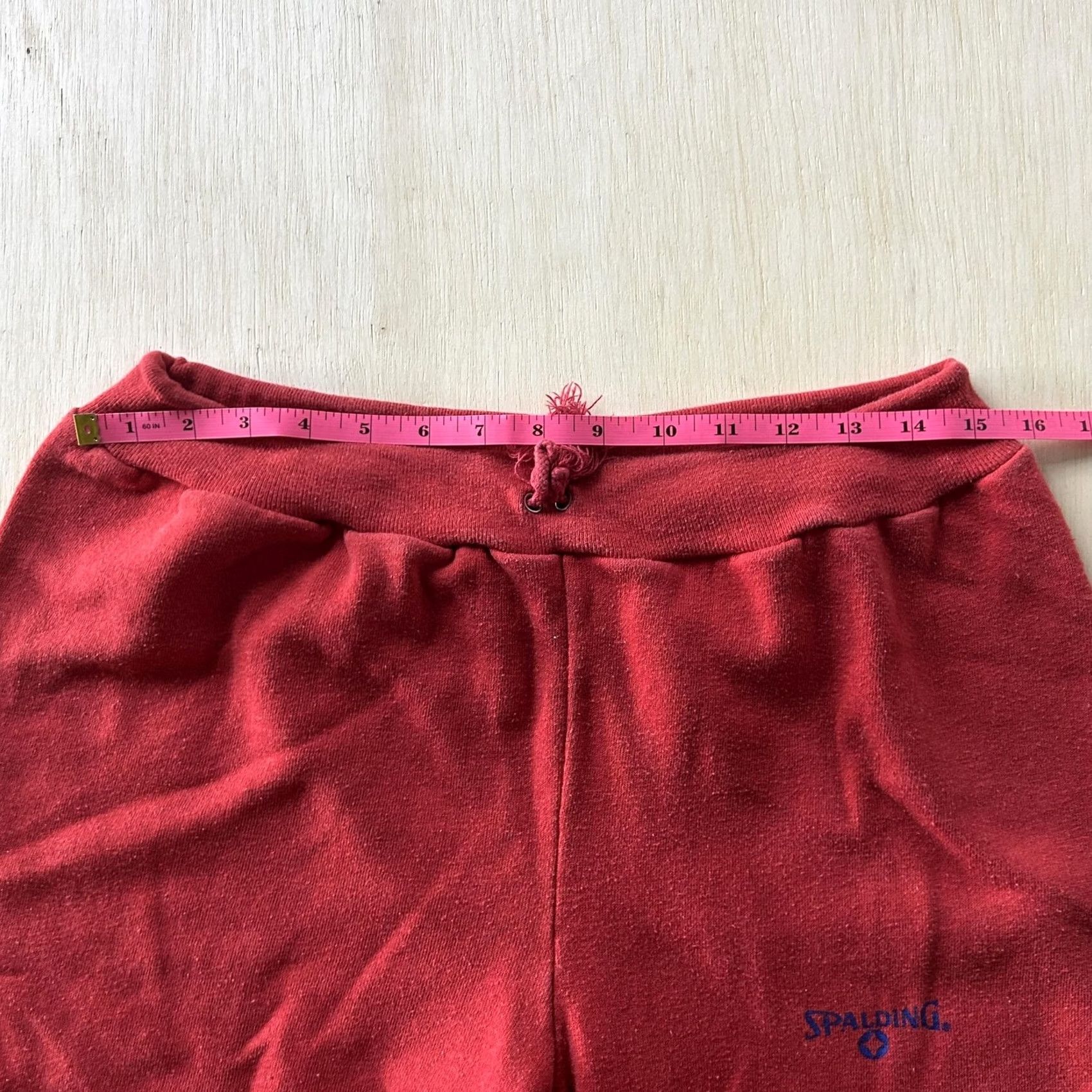 Spalding VINTAGE Spalding Sweatpants Mens M Red Fleece Joggers Elastic Waist Gym Pants Size US 31 - 4 Thumbnail