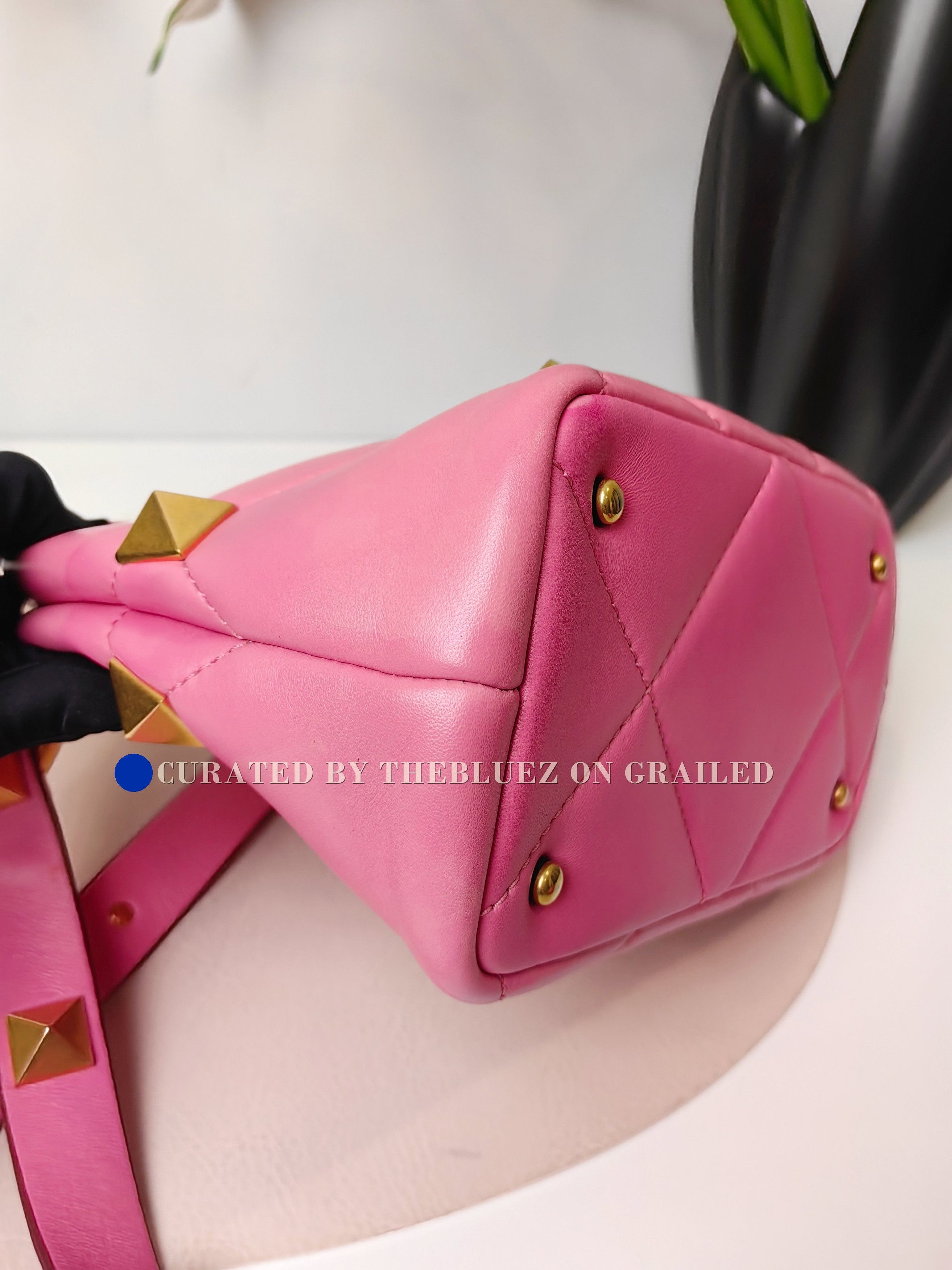 Valentino Valentino Roman Stud Pink Handbag Size ONE SIZE - 6 Thumbnail