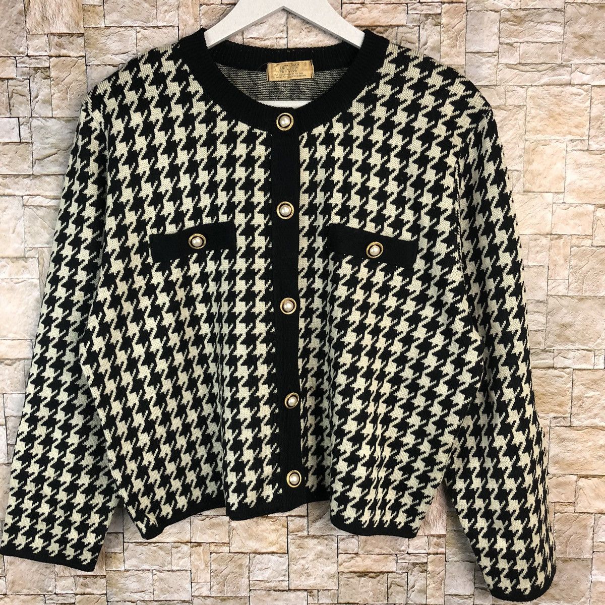 Japanese Brand Metal Toe Black Cardigan Knitwear #A935 Size M / US 6-8 / IT 42-44 - 3 Thumbnail