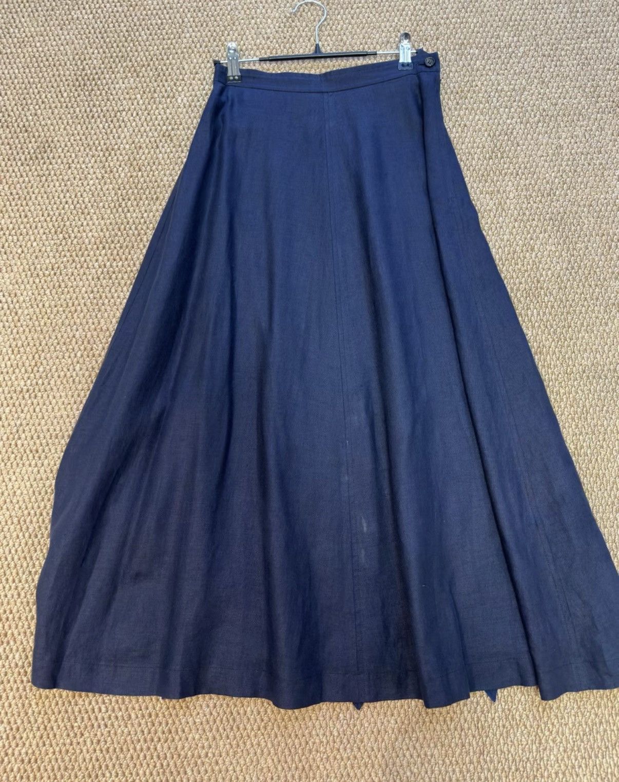 Comme des Garcons Comme des Garçons Navy Pointed Hem Linen Skirt K23 Size 26" / US 2 / IT 38 - 1 Thumbnail