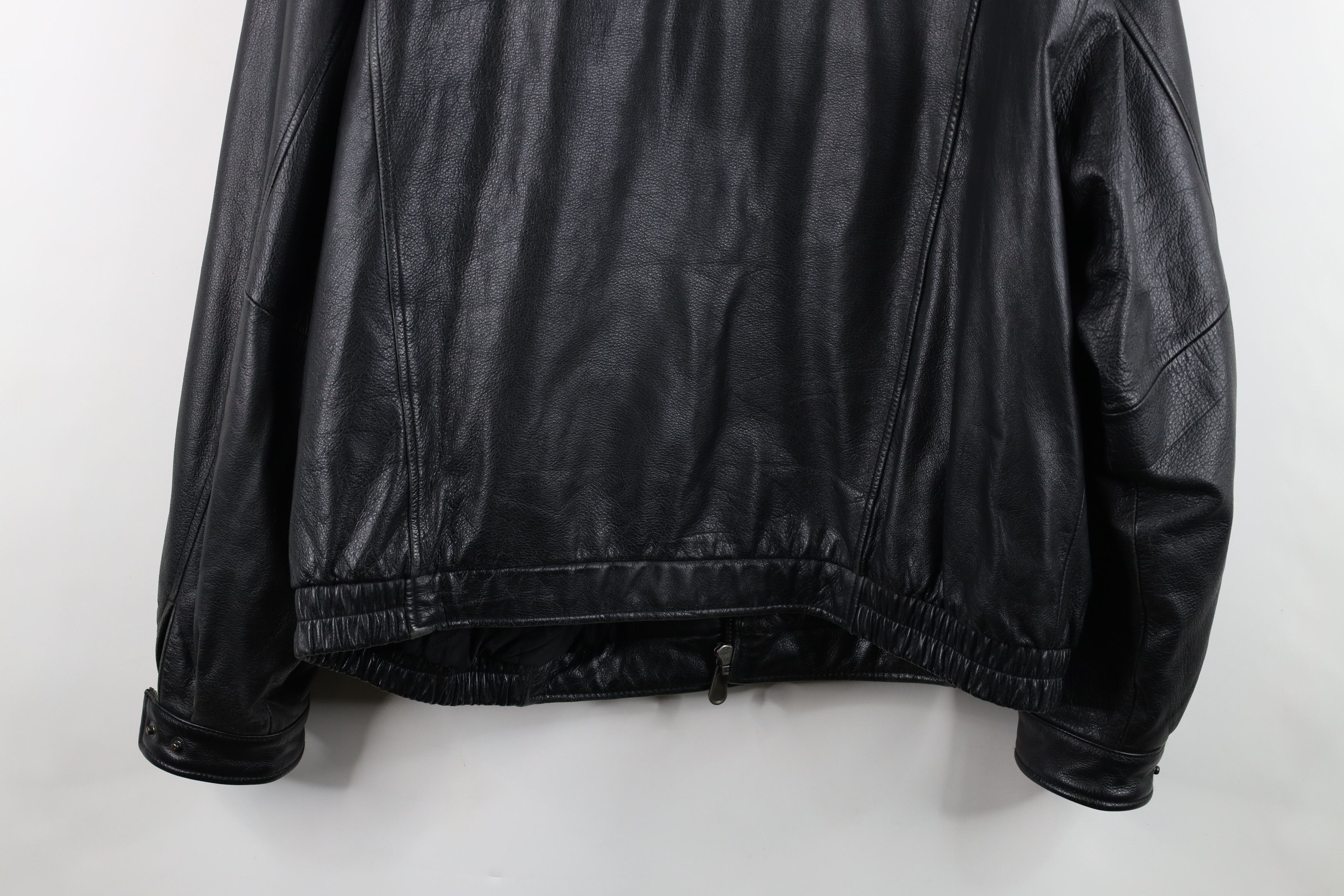Vintage Vintage Streetwear Quilted Leather Bomber Jacket Black AS IS Size US XL / EU 56 / 4 - 15 Thumbnail